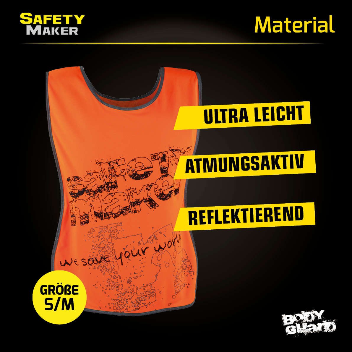 Freizeitweste mit reflektierenden Designelementen S-M orange