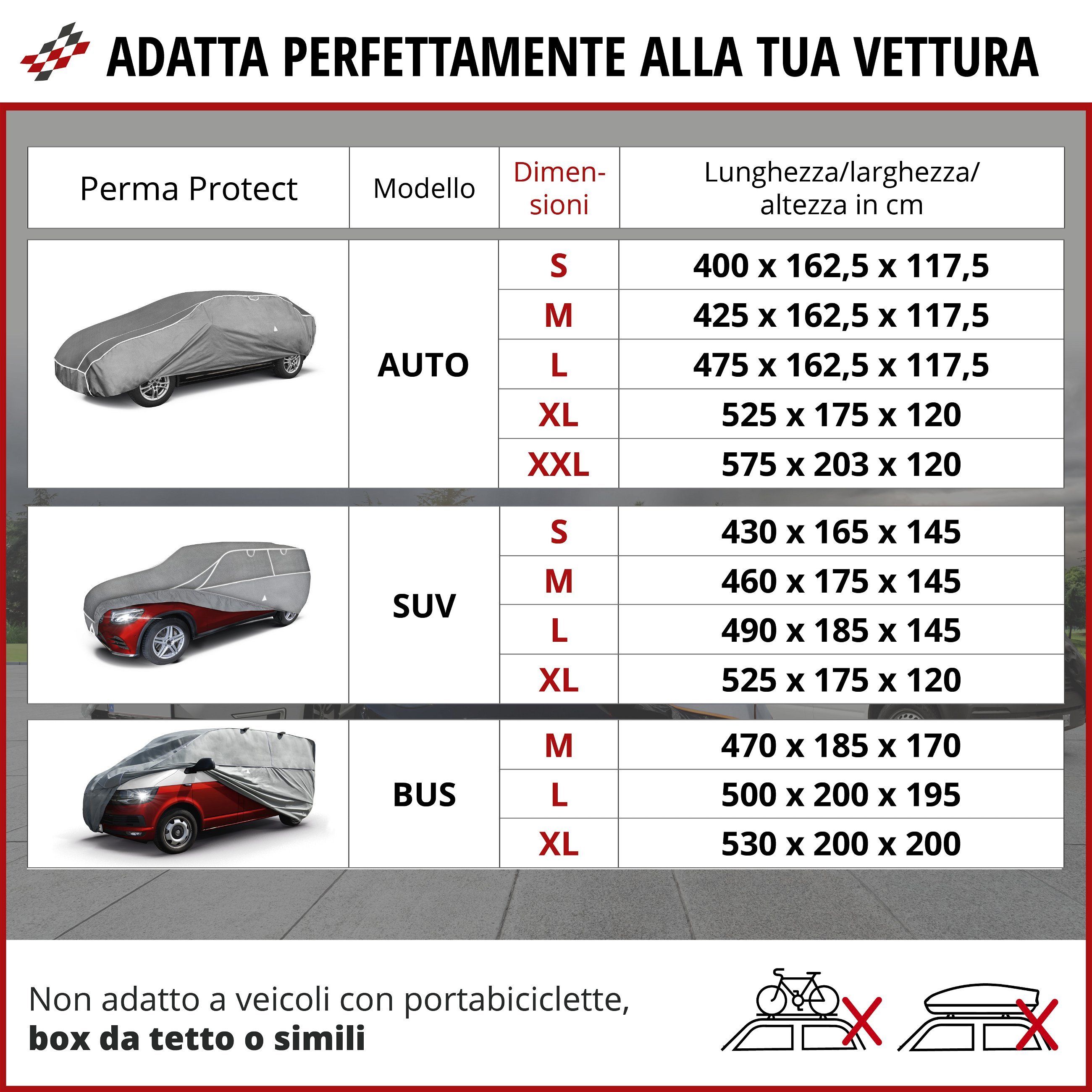 Telo Autobus antigrandine Hybrid UV Protect misura L