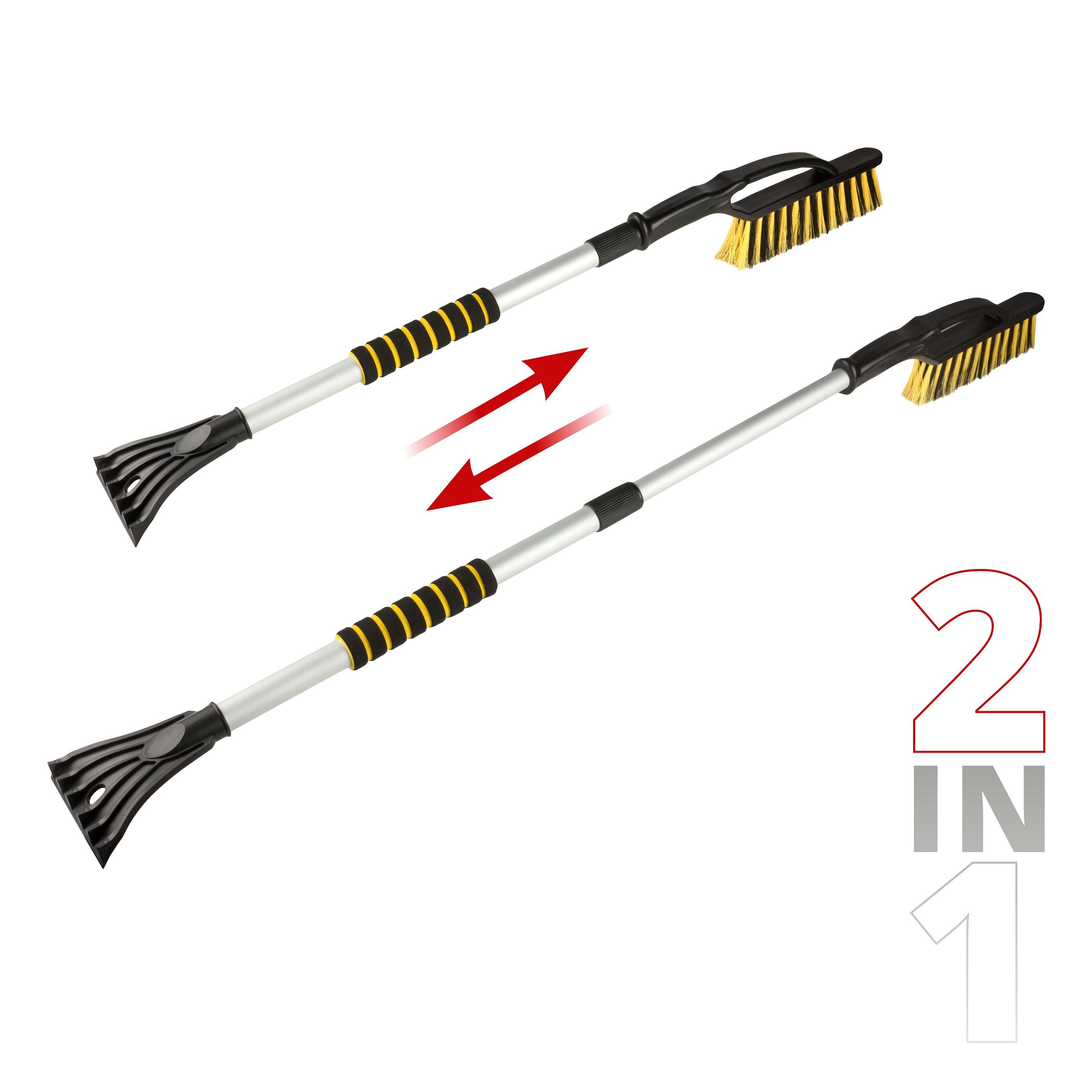 Schneebürste mit Eiskratzer, Auto-Eisschaber teleskopierbar 88-115 cm, Eiskratzer und Besen, Winterartikel, Komfort & Zubehör