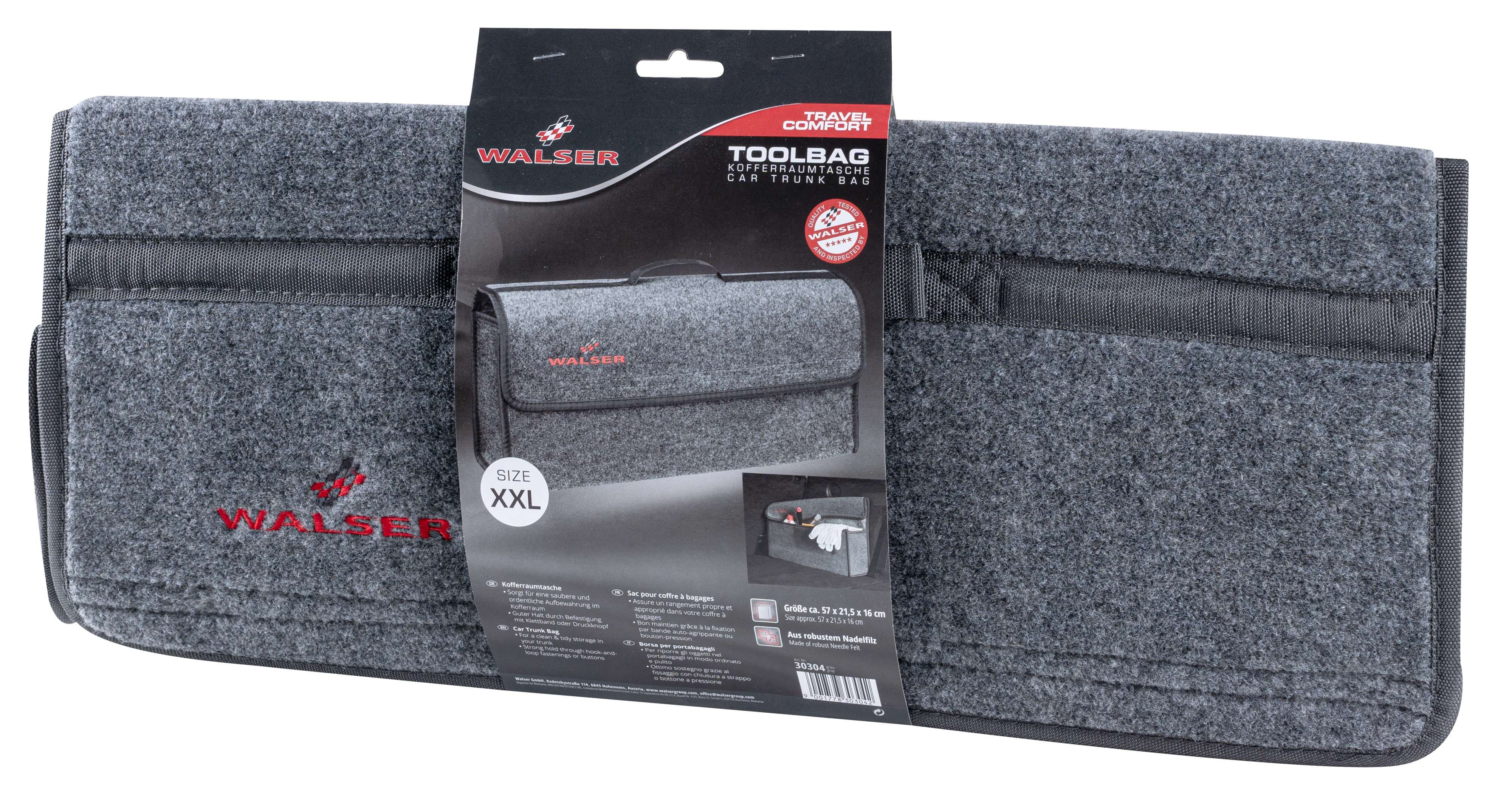 Sac de coffre Toolbag taille XXL, sac de rangement pour voiture gris 57x16x21cm