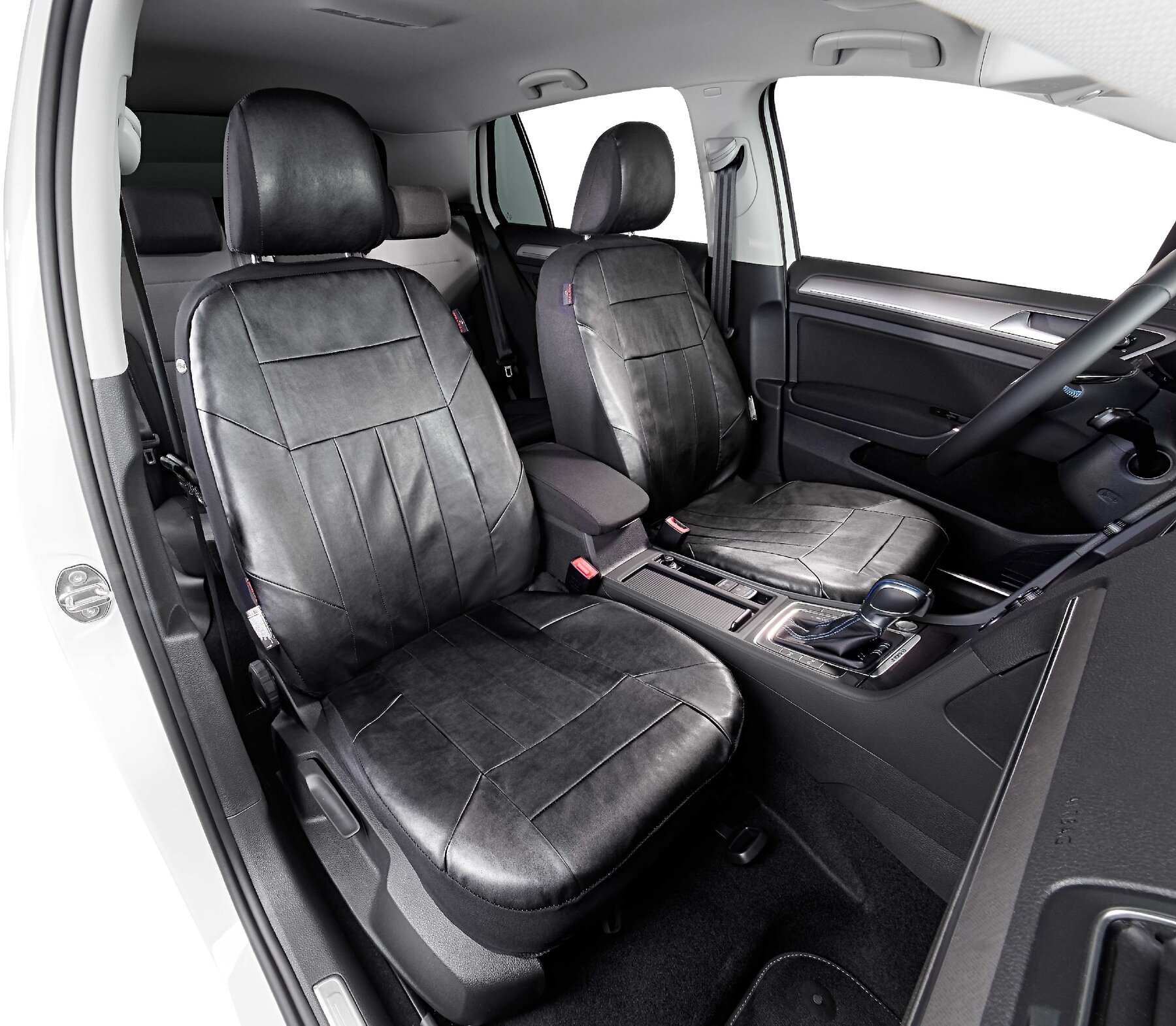 Autositzbezug Kunstleder Soft Nappa schwarz für zwei Vordersitze