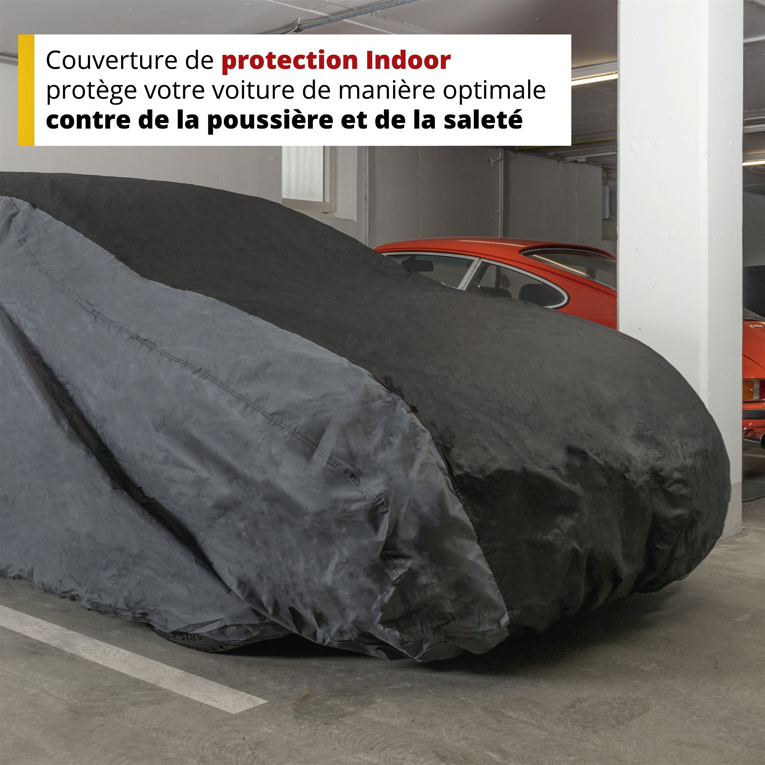Bâche pour voiture Indoor Eco taille XL gris/noir