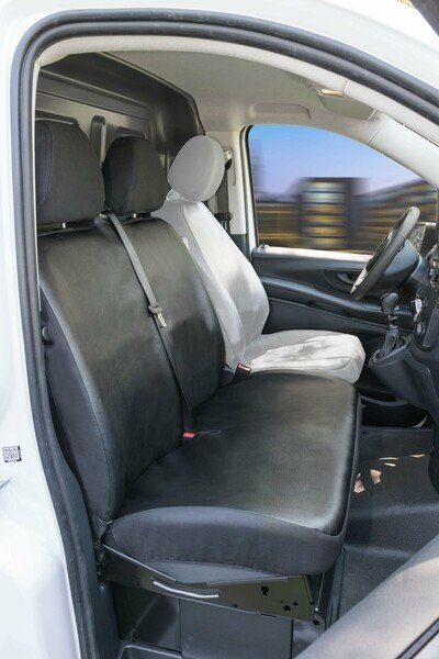 Transporter Seat Covers Made Of Imitation Leather For Mercedes Benz Vito 447 Double Bench In Front Mpv - Mercedes Benz Vito Leather Seat Covers Transporter Seat Covers Made Of Imitation Leather For Mercedes Benz Vito 447 Double Bench In Front Mpv - Mercedes Benz Vito Leather Seat Covers