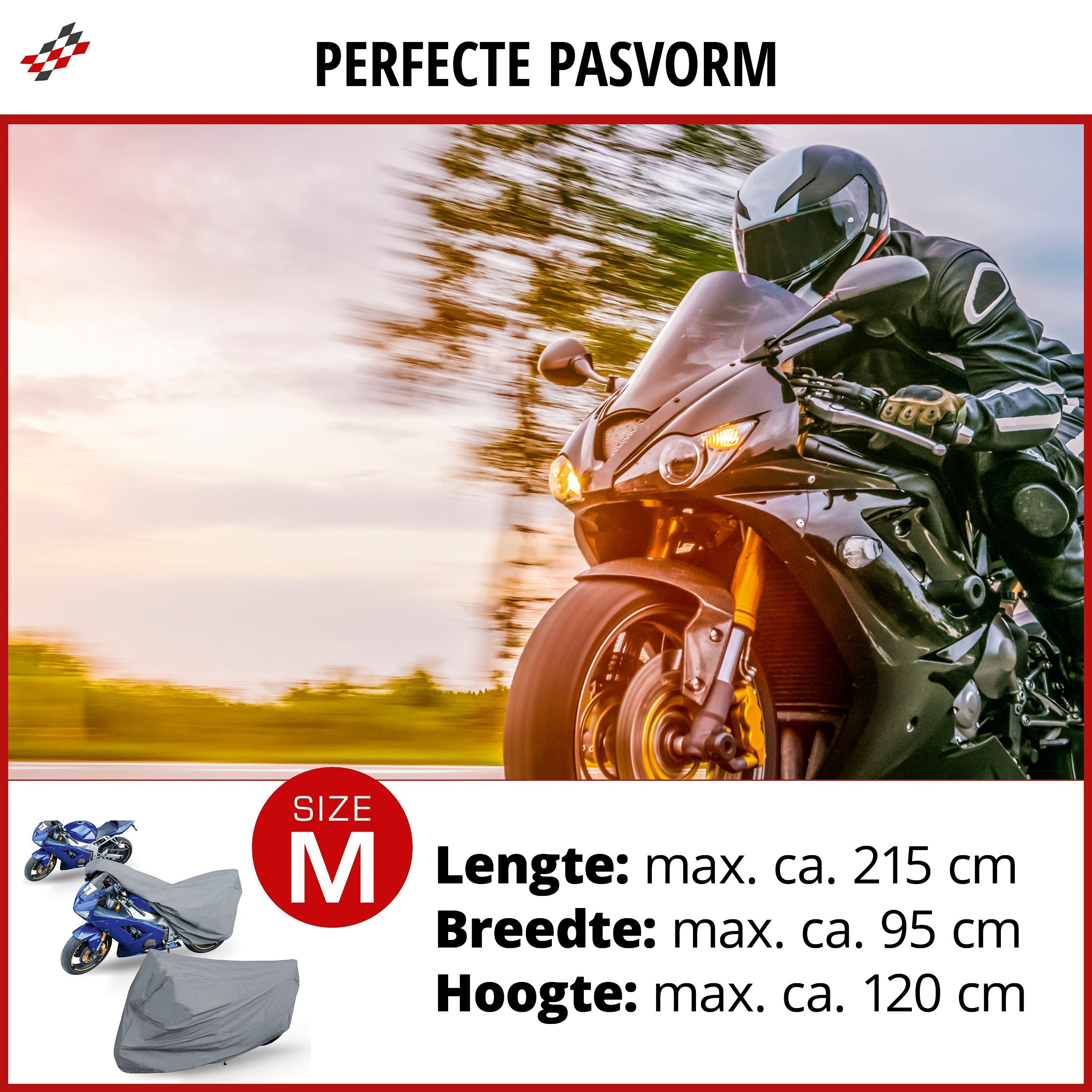 Motorfietsgarage Sport maat M, afdekzeil PVC - 215x95x120cm grijs, afdekzeil motorfiets, afdekzeil motorfiets waterdicht, afdekzeil motorfiets bescherming