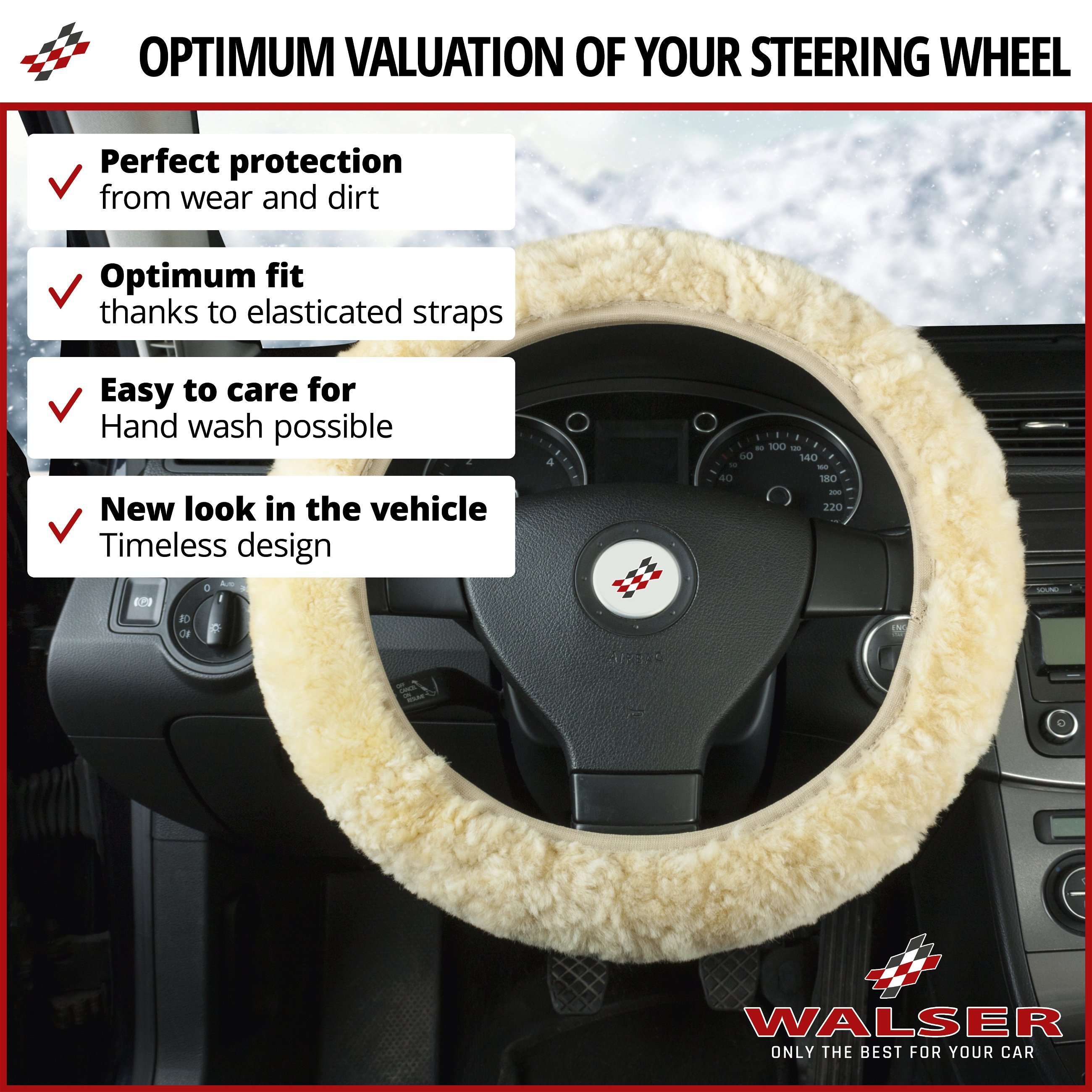 Lambskin steering wheel cover - Steering wheel cover in anthracite