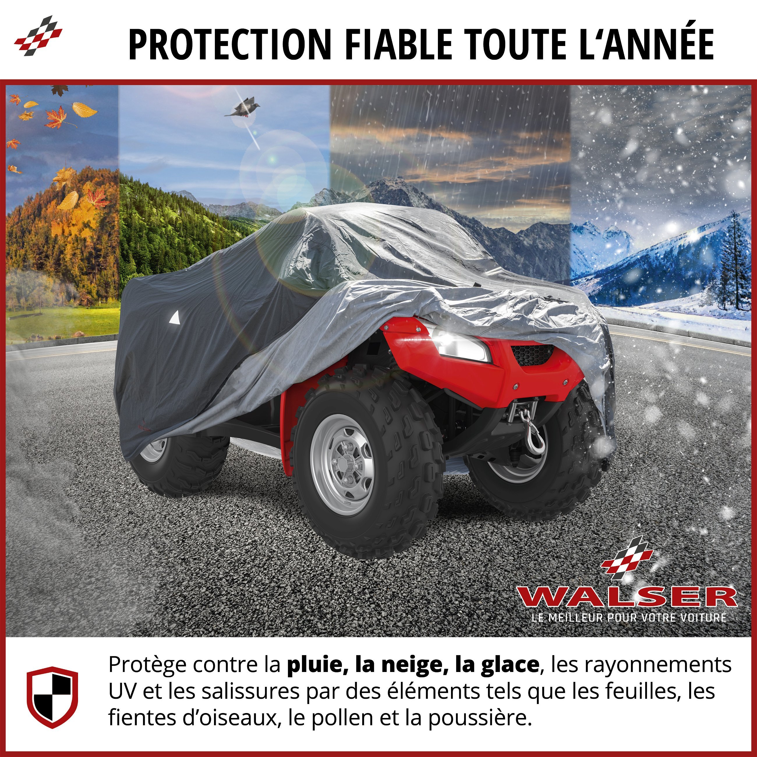 Bâche quad All Weather Plus, couverture pour véhicules tout terrain taille S gris