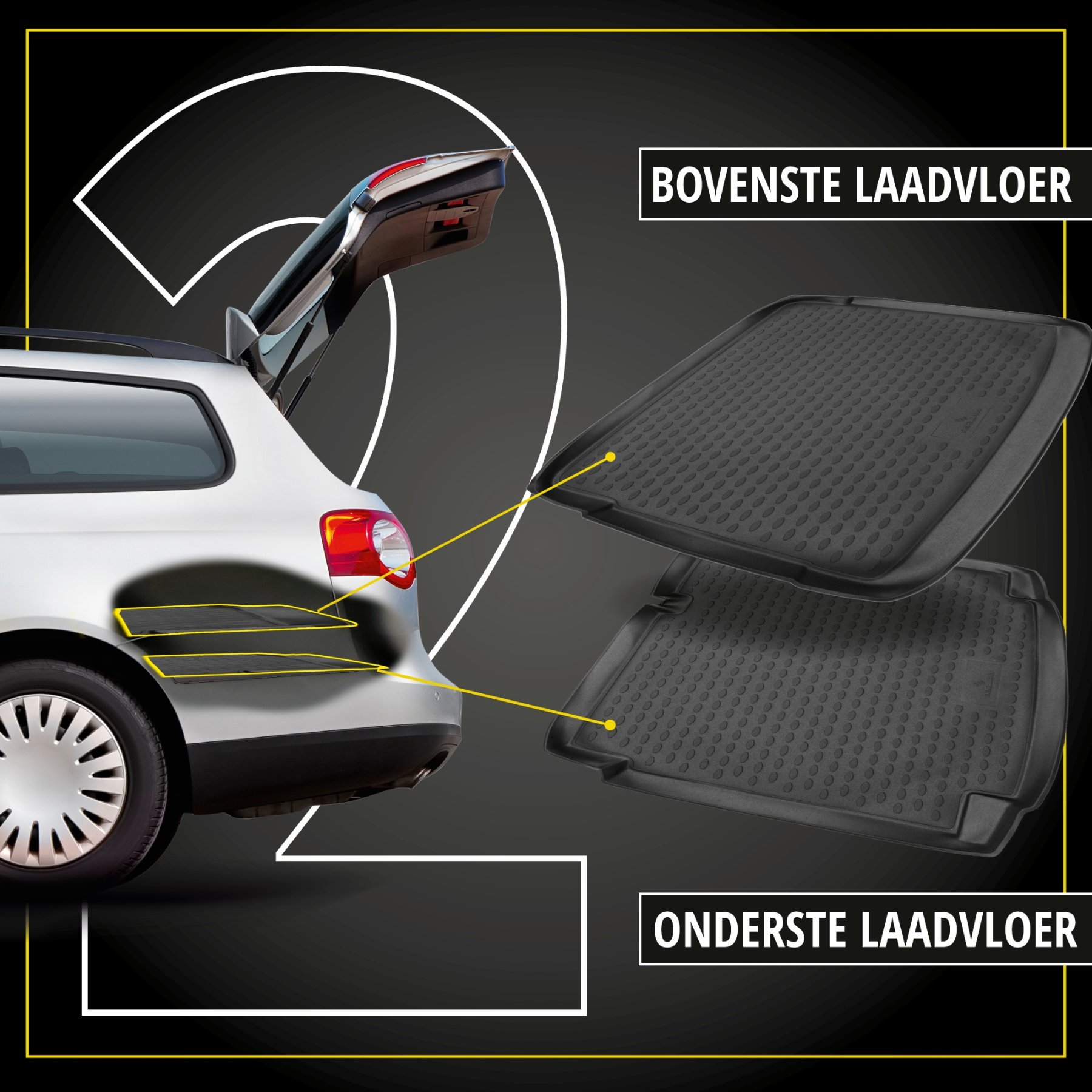 Kofferbakmat XTR geschikt voor VW Sharan/Seat Alhambra II (7N) 2010-Vandaag, laadvloer beneden