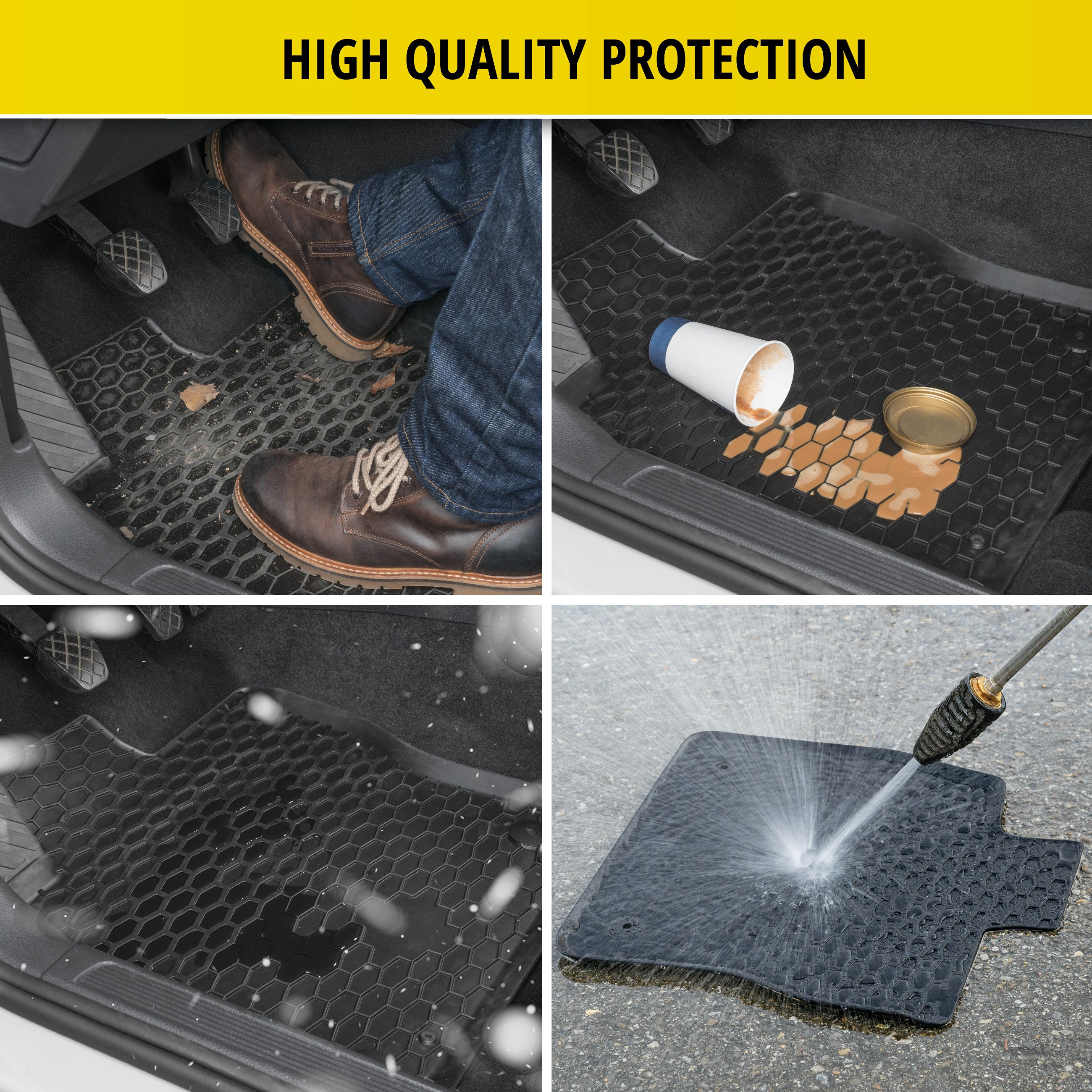 Rubber mats DirtGuard for Ford S-Max 2006-2014, Ford Galaxy 2010-2015, Ford Mondeo 2007-2015