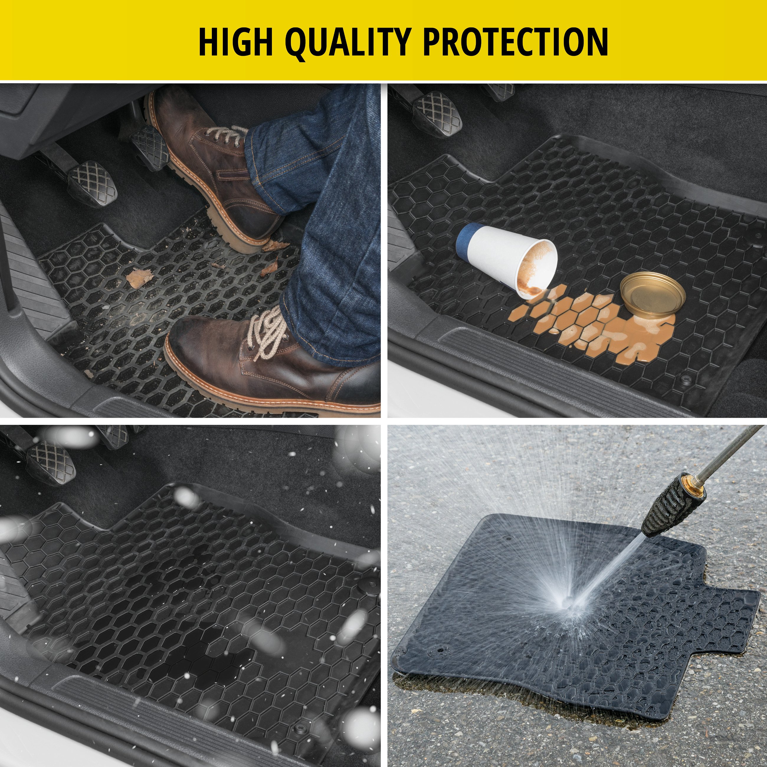 Rubber mats DirtGuard for Mercedes-Benz GLE 04/2015-10/2018, M-Class 02/2005-12/2015, GLE Coupe 03/2015-10/2019