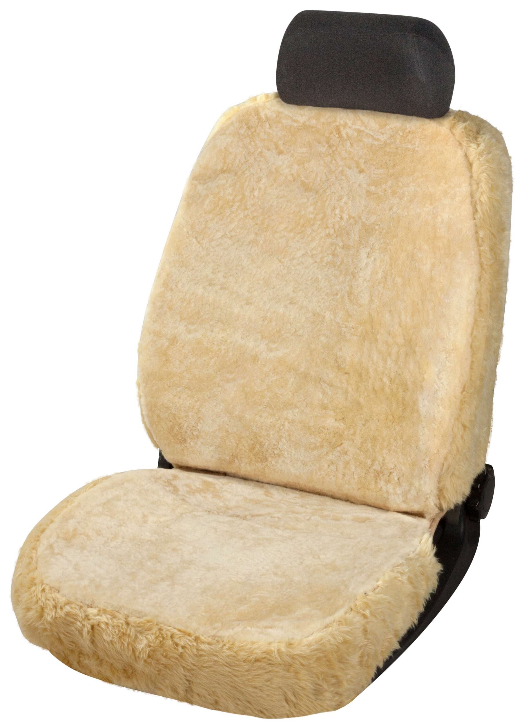 Coprisedili auto Nineve in pelle d'agnello beige con ZIPP IT System