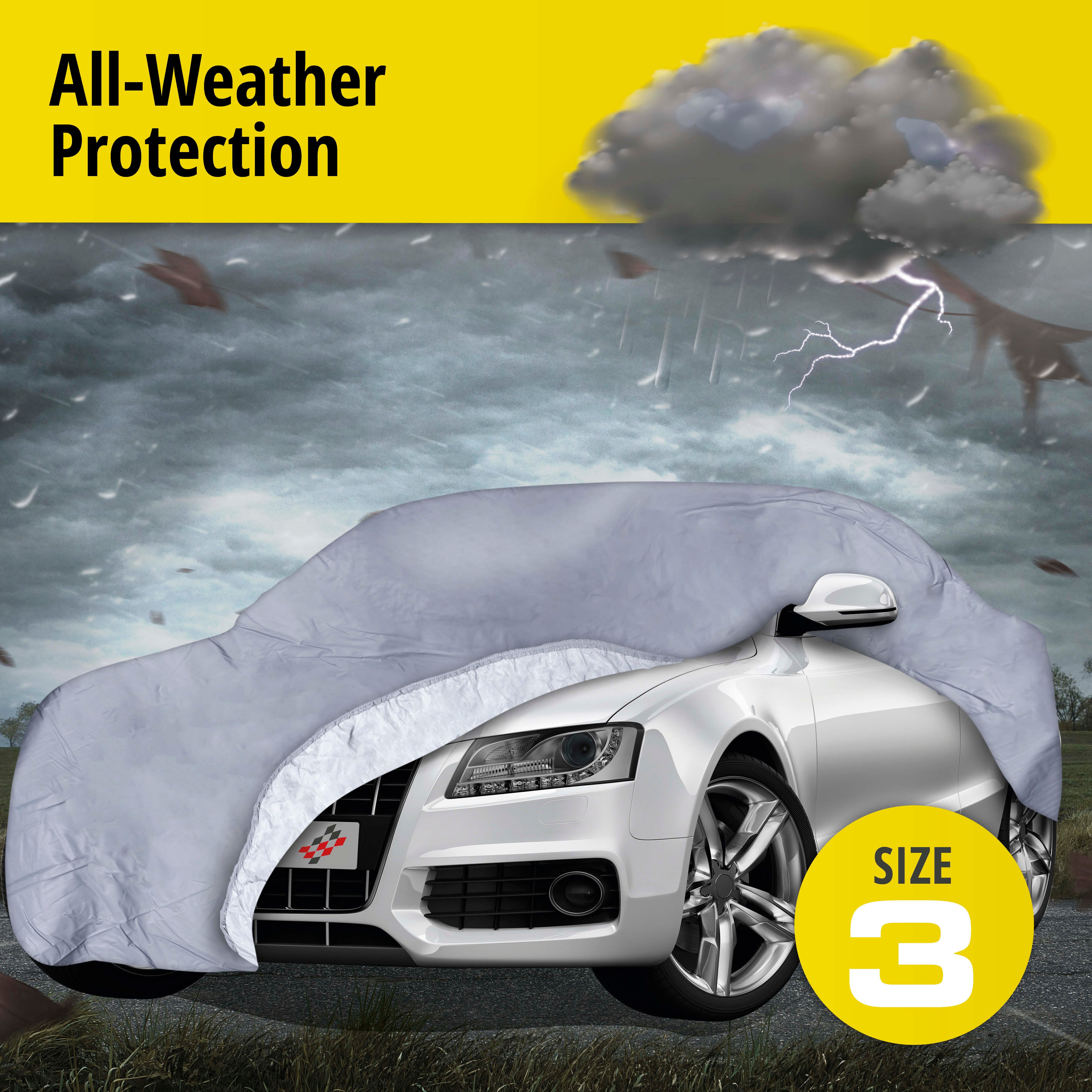 Car tarpaulin All Weather Premium size 3 grey