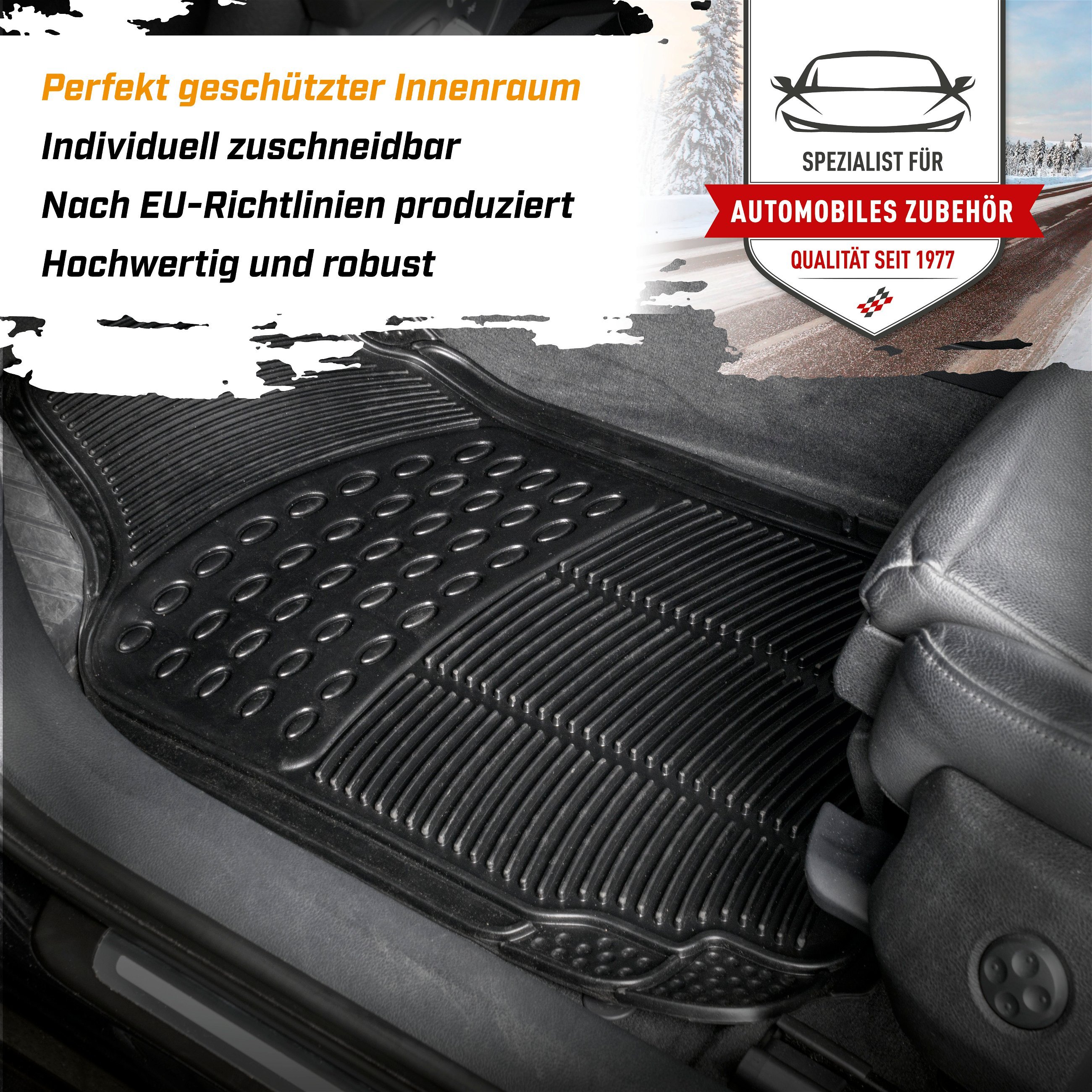 Gummimatte Spartakus, zuschneidbares Automattenset schwarz