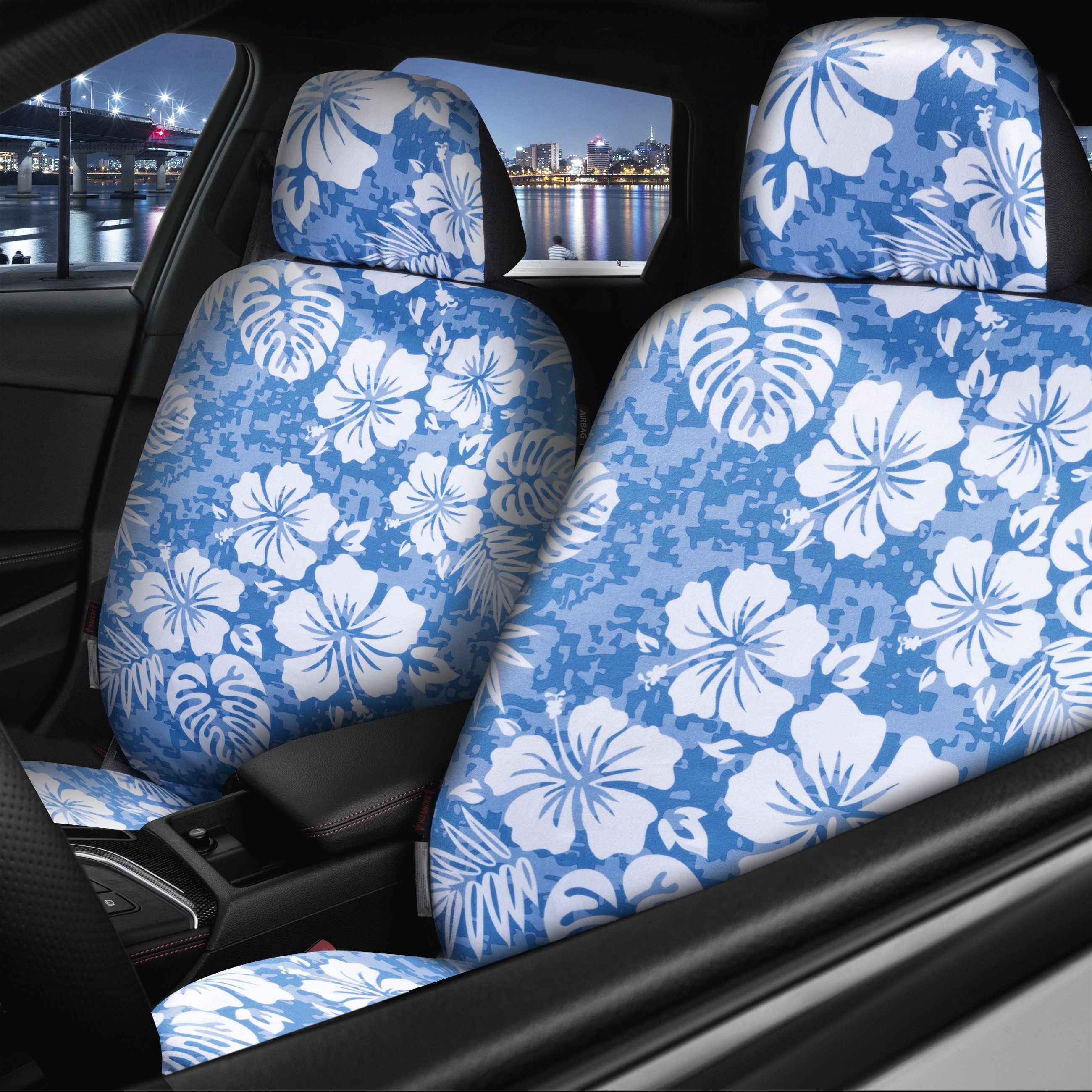 Car seat cover Tropical Hawaii for 1 front seat, single seat cover