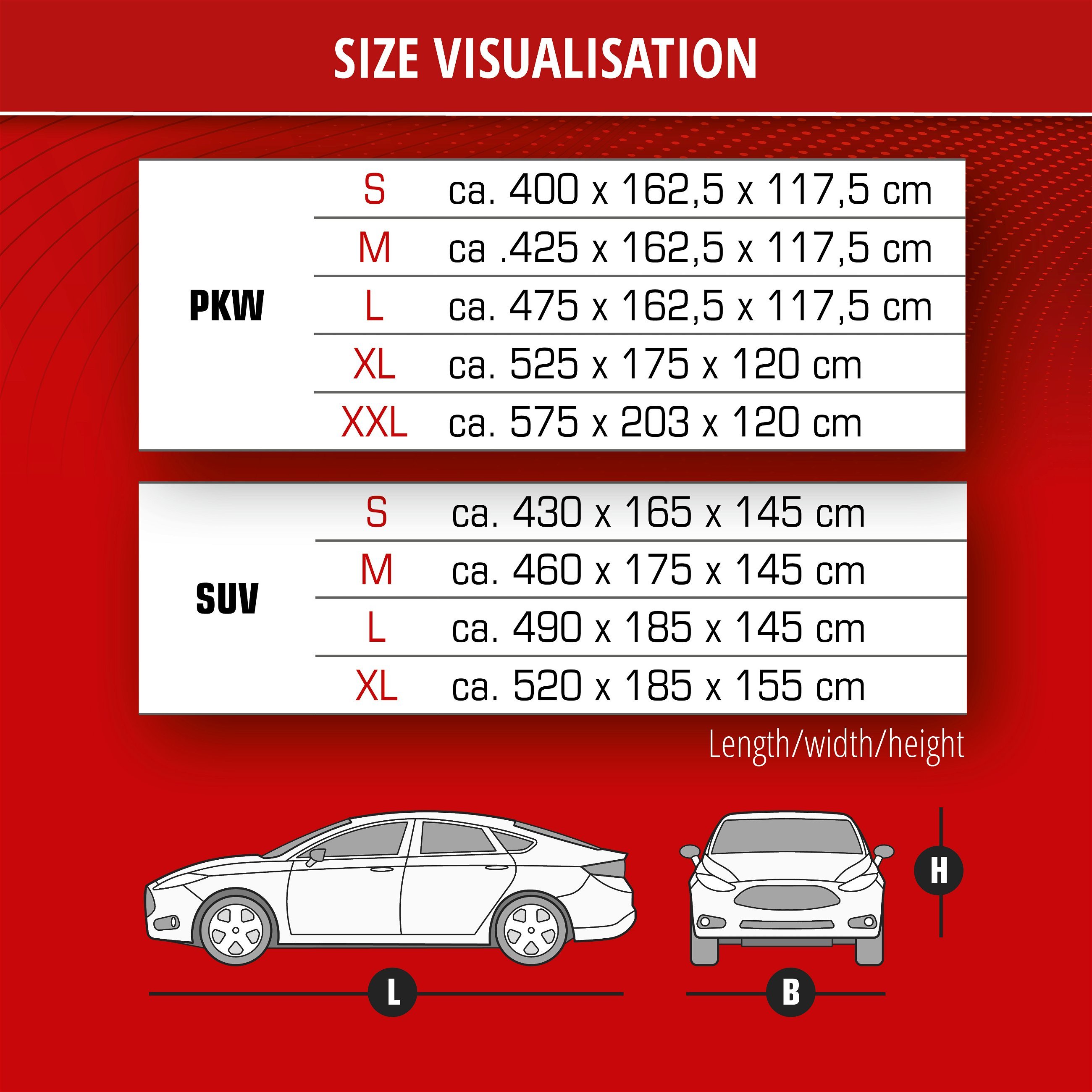 Car hail protection tarpaulin Premium Hybrid SUV size XL