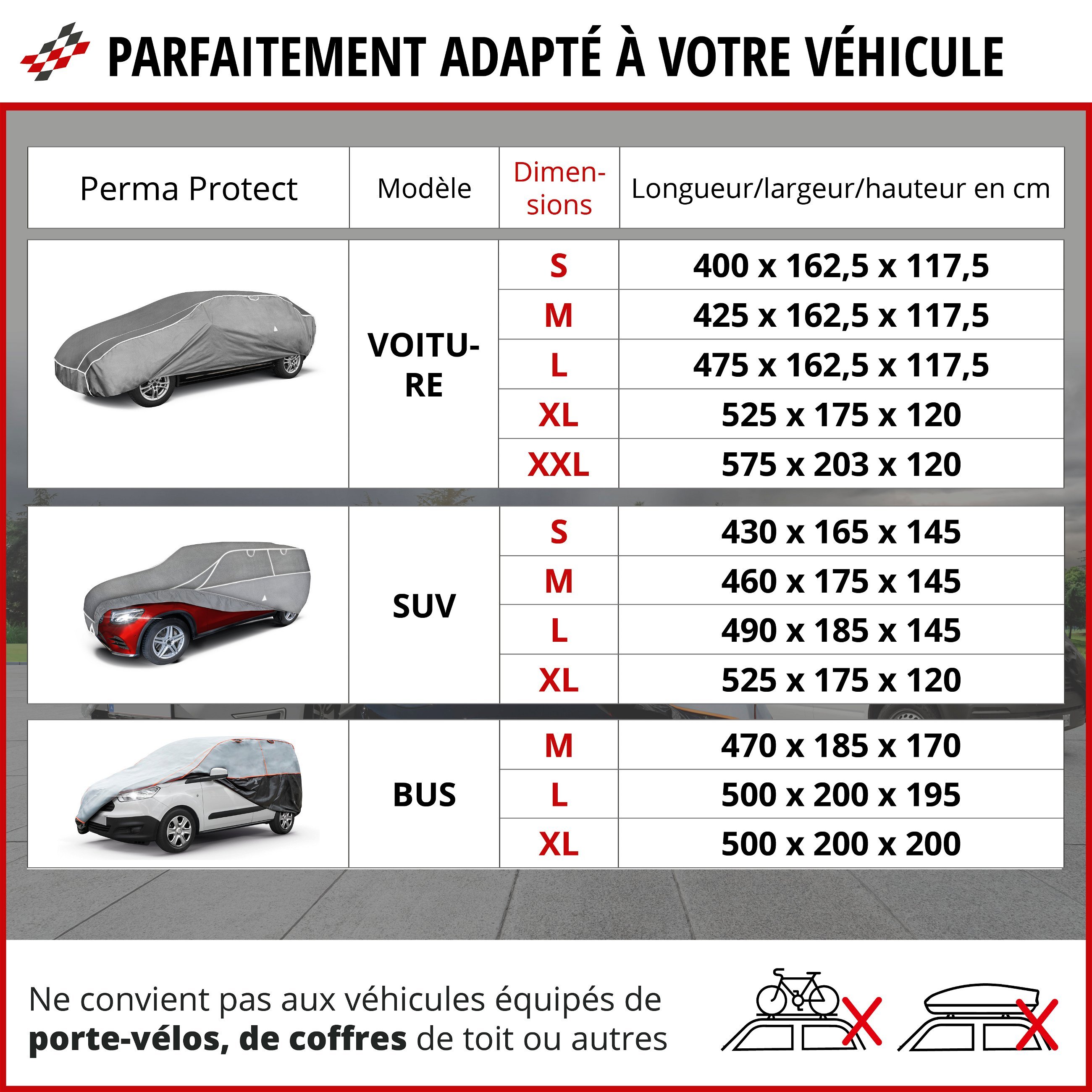 Bâche de Voiture anti-grêle Hybrid UV Protect taille XL