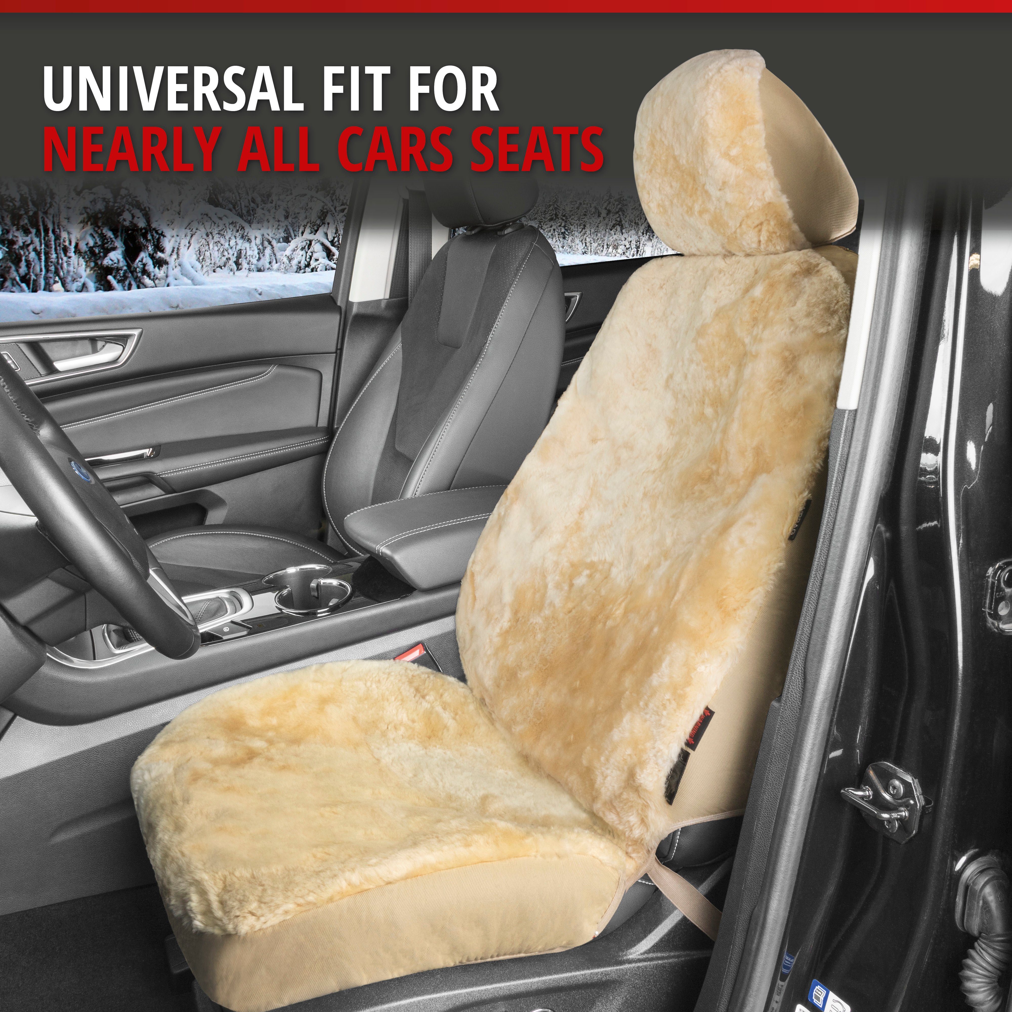 Car Seat cover Iva made of lambskin beige with ZIPP IT system