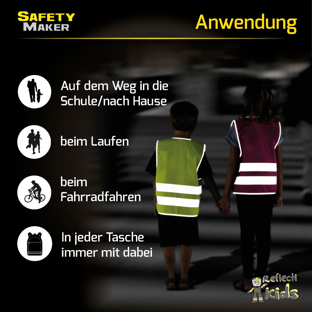 Sicherheitsweste 7-14 Jahre gelb