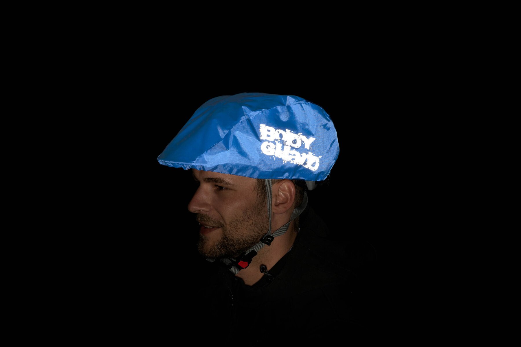 Safety Maker 44595 helmhoes regenhoes reflecterend, waterdicht, fietshelm regenhoes, regenbescherming, regenhoes, helmbescherming blauw