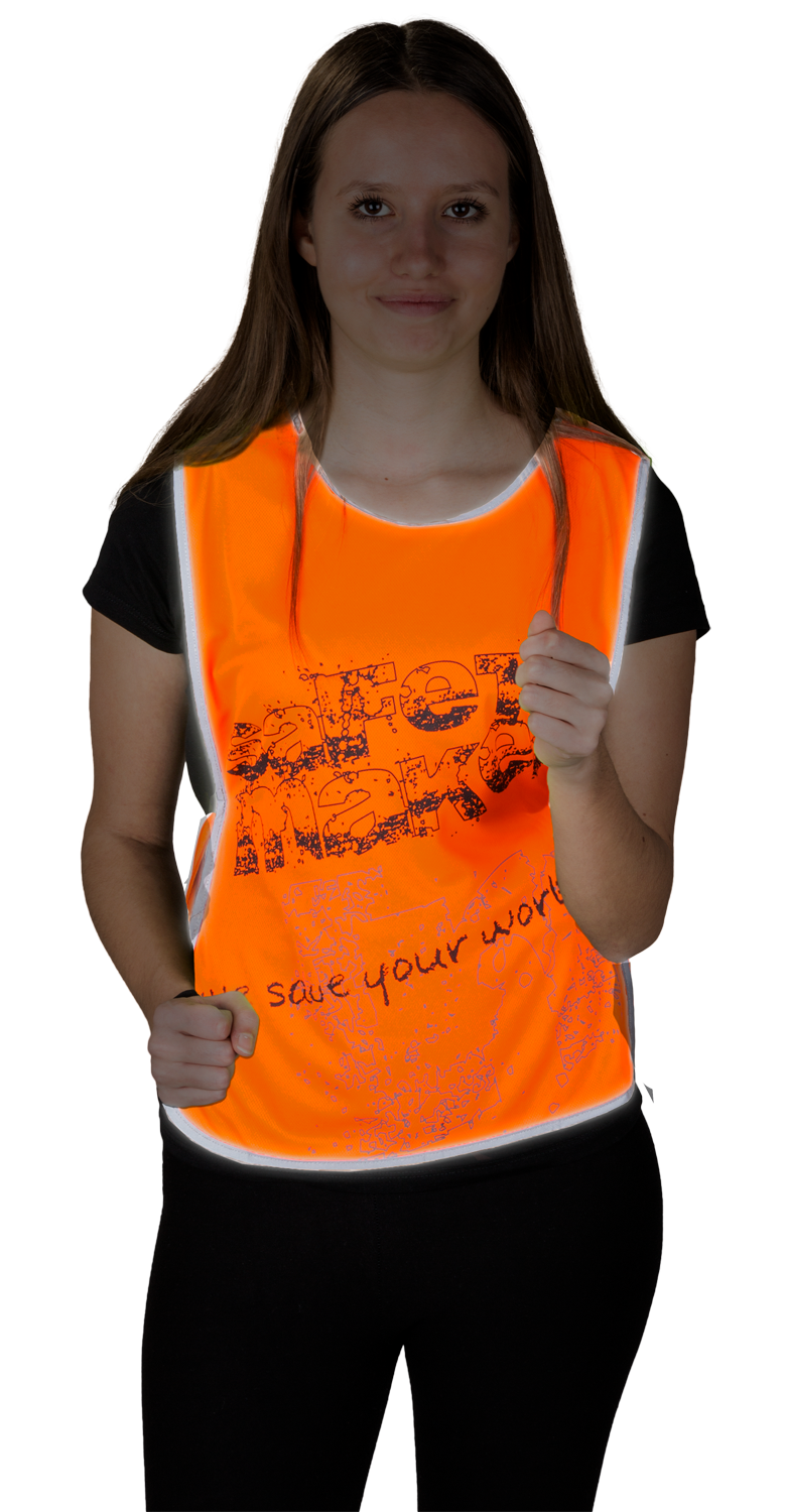 Leisure waistcoat with reflective design elements S-M orange