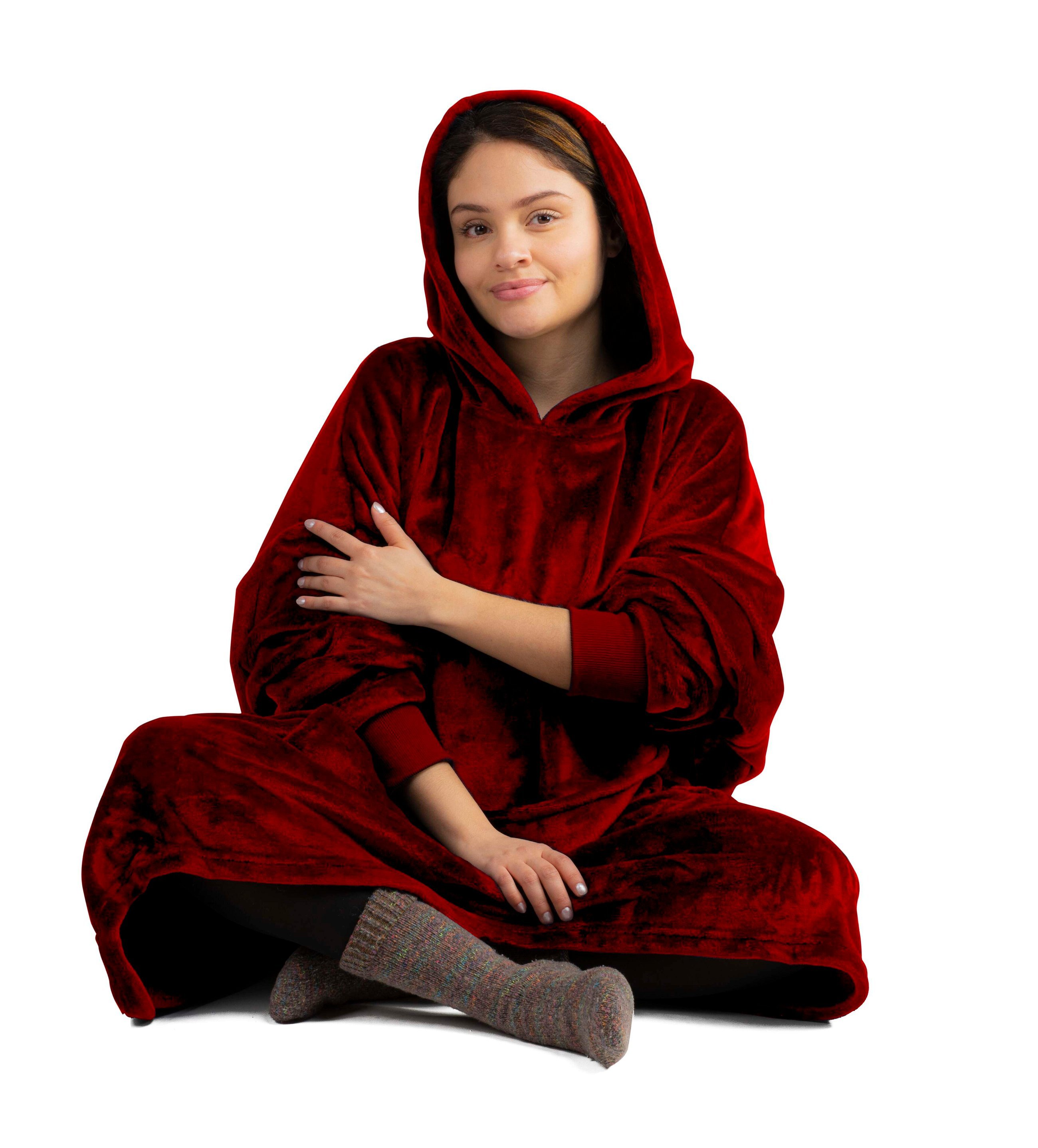 Snuggle Pulli 104x102cm 250g/m² inkl. Ärmel, granatrot
