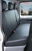 Autostoelhoes Transporter Fit Kunstleer antraciet geschikt voor VW T5, 3er Bank Dieplader