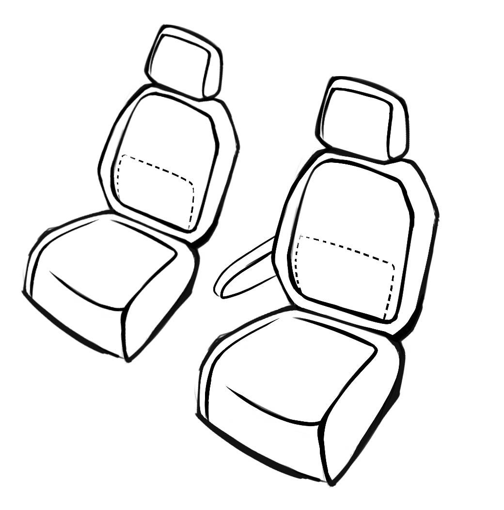 Housse de siège Robusto pour Skoda Kodiaq (NS7, NV7) 10/2016-auj., 2 housses de siège pour sièges sport