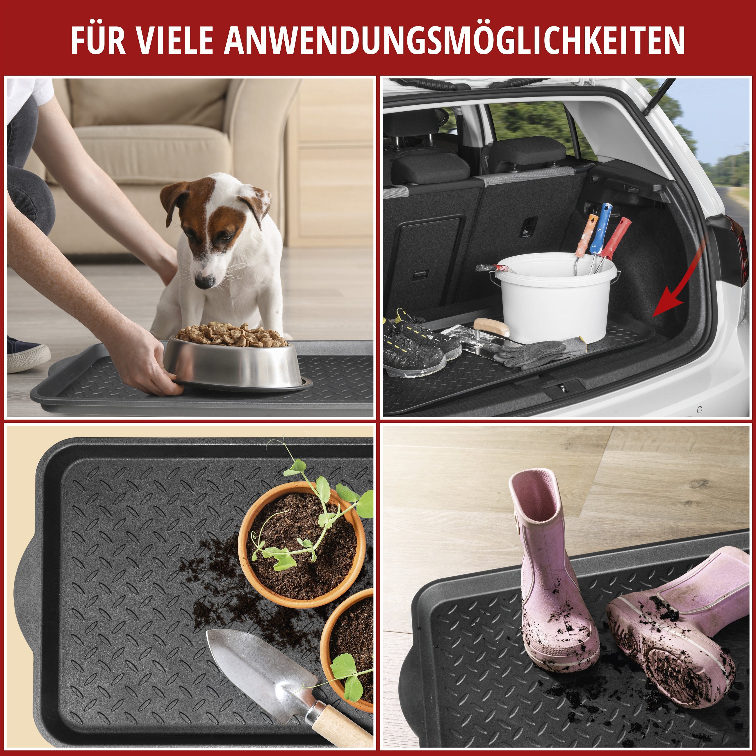 Mehrzweckwanne Safetray L, universale Kofferraumwanne aus Kunststoff schwarz, Mehrzweckwanne Safetray L, universale Kofferraumwanne aus Kunststoff  schwarz, Universal Kofferraumwannen, Kofferraumwannen, Automatten &  Teppiche