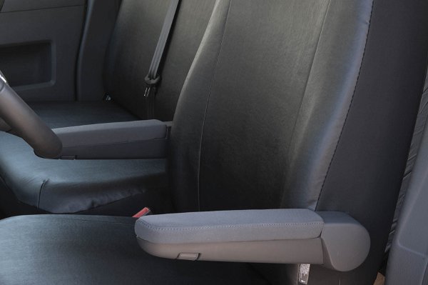Autostoelhoes Transporter Fit Kunstleer Antraciet Geschikt Voor VW Crafter Mercedes Sprinter Einzel Dubbele Bank