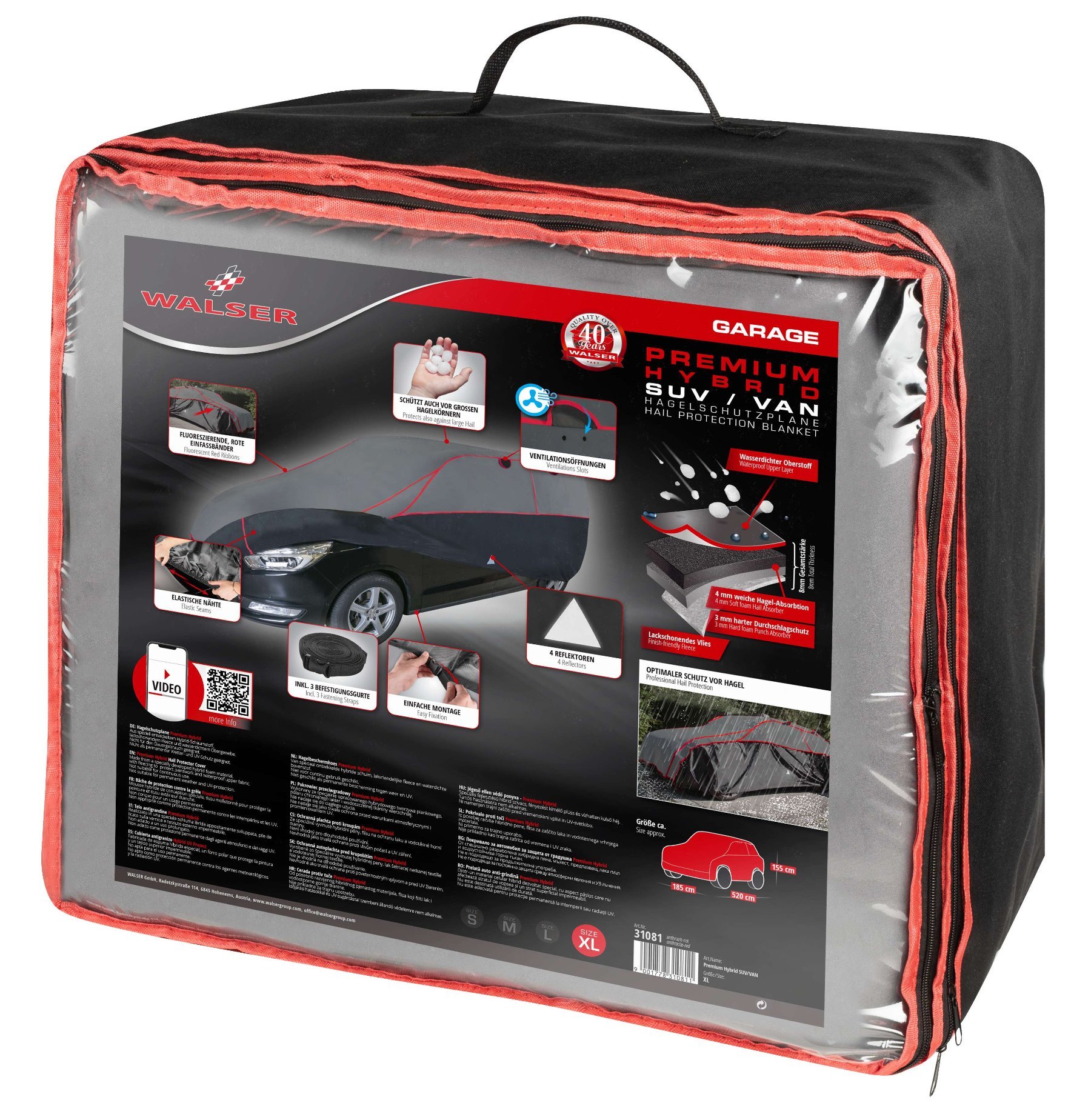 Car hail protection cover Premium Hybrid SUV size XL, Hail protection  covers, Covers & Garages