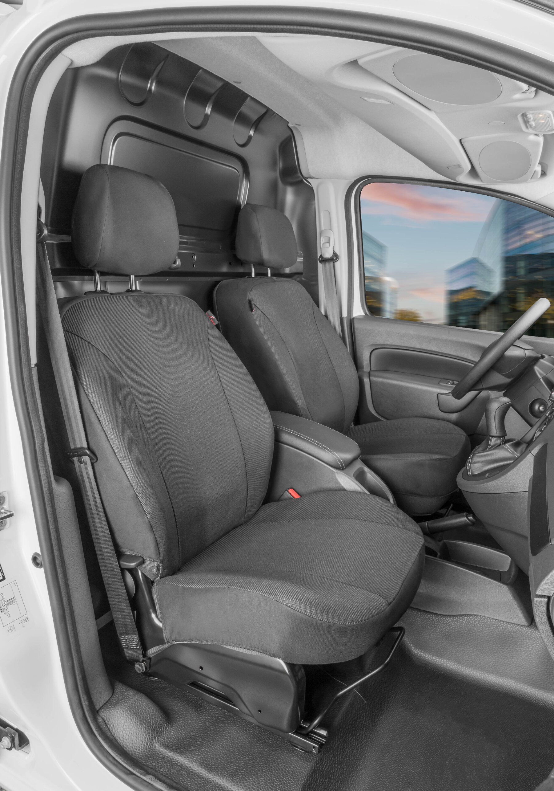 Housse de siège Transporter en tissu pour Mercedes-Benz Citan W415, 2 sièges simples à l'avant