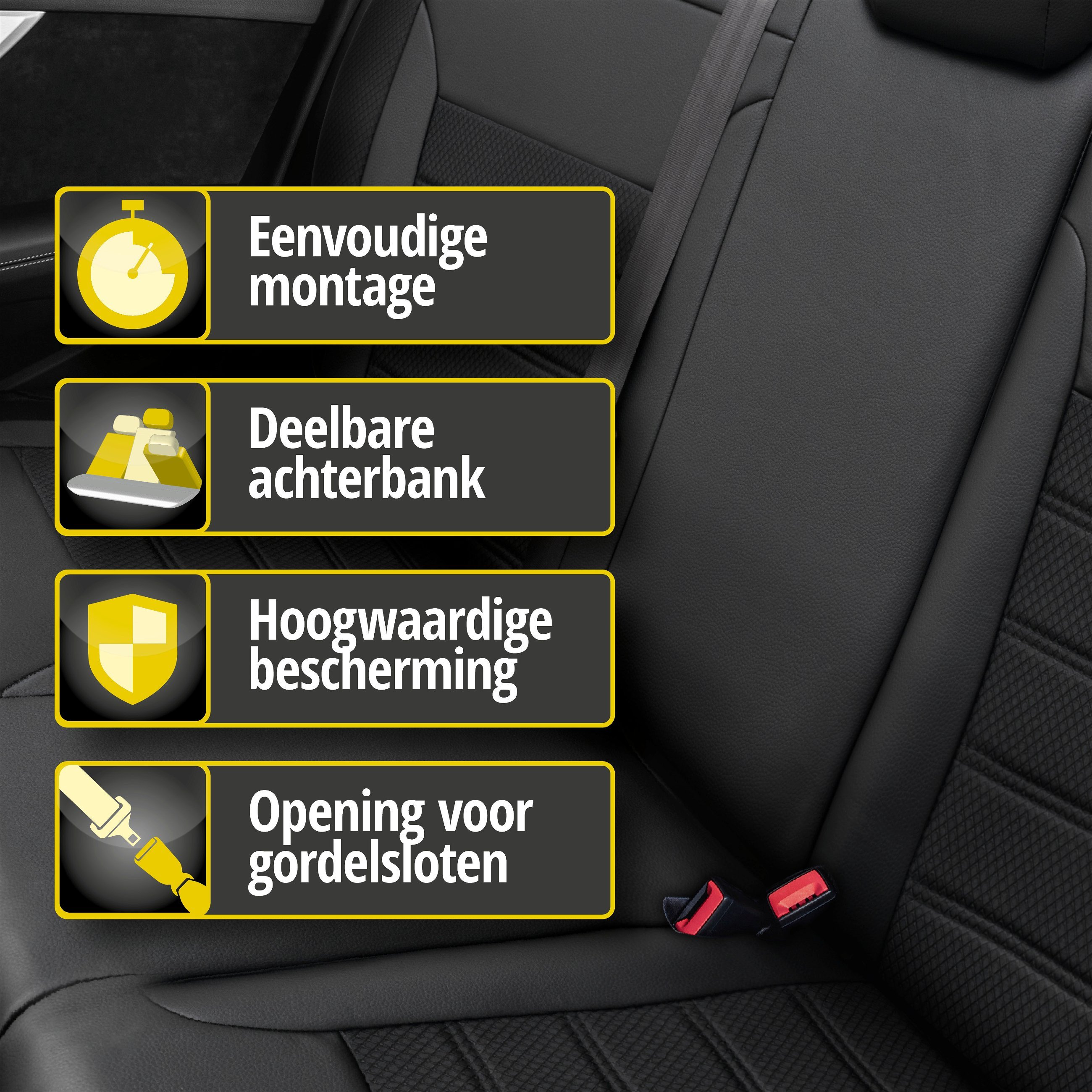 Auto stoelbekleding Aversa geschikt voor Mercedes-Benz C-Klasse 07/2013-Vandaag, 1 bekleding achterbank voor standard zetels