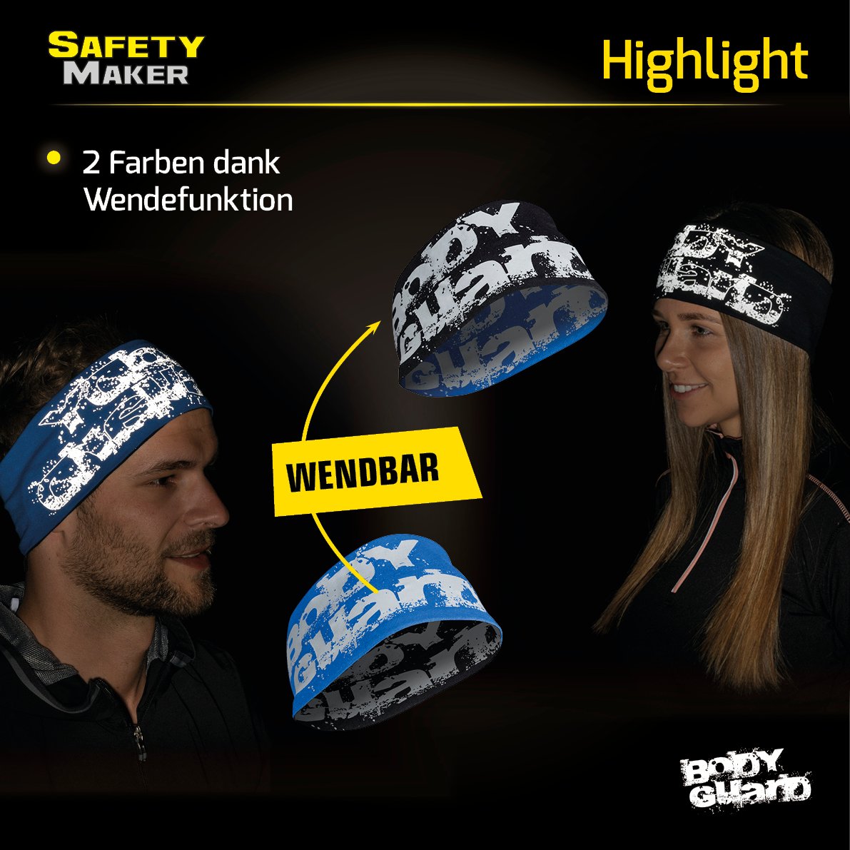Wende Stirnband blau-silber