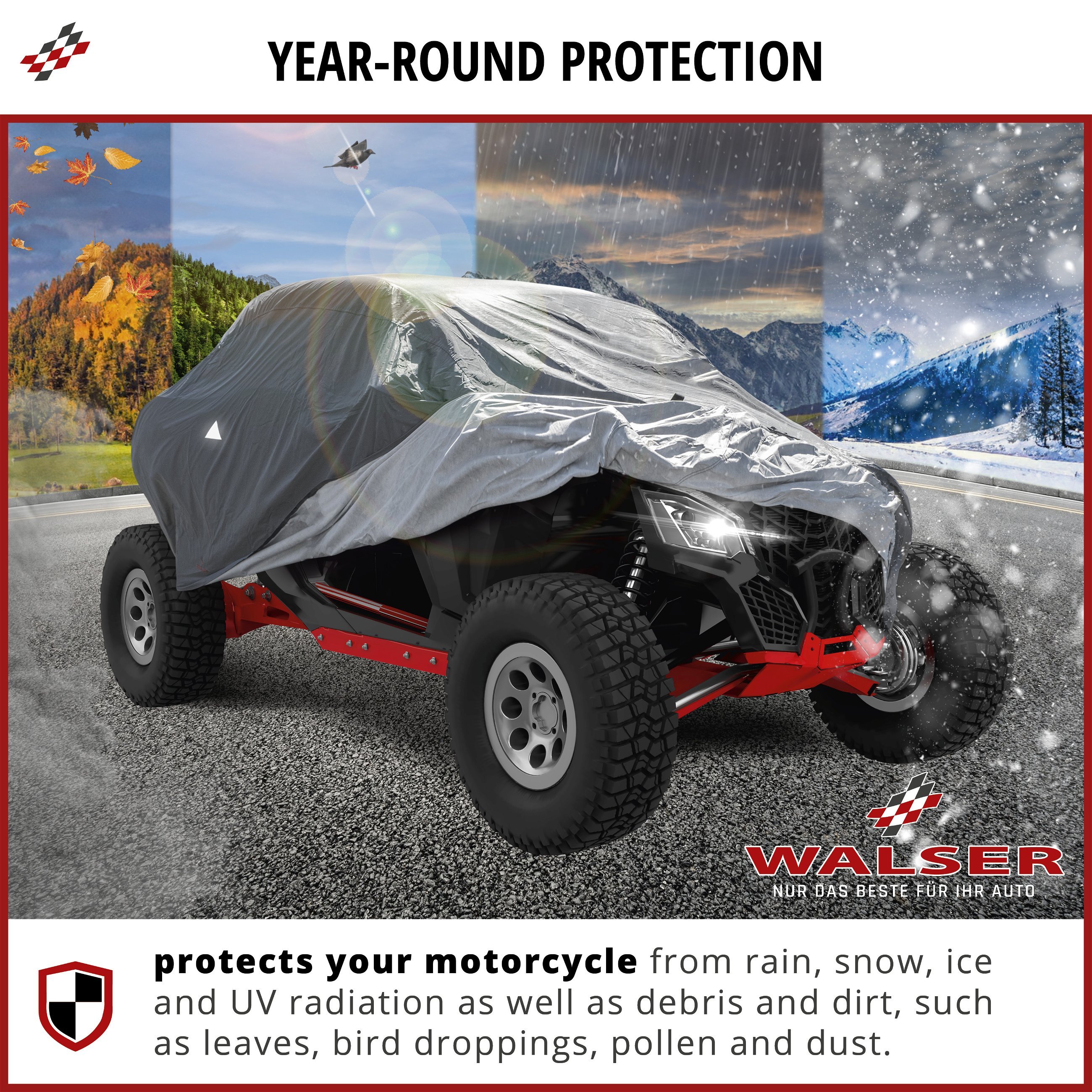 Quad Cover All Weather Plus, Cover for Off-Road Vehicles size M grey