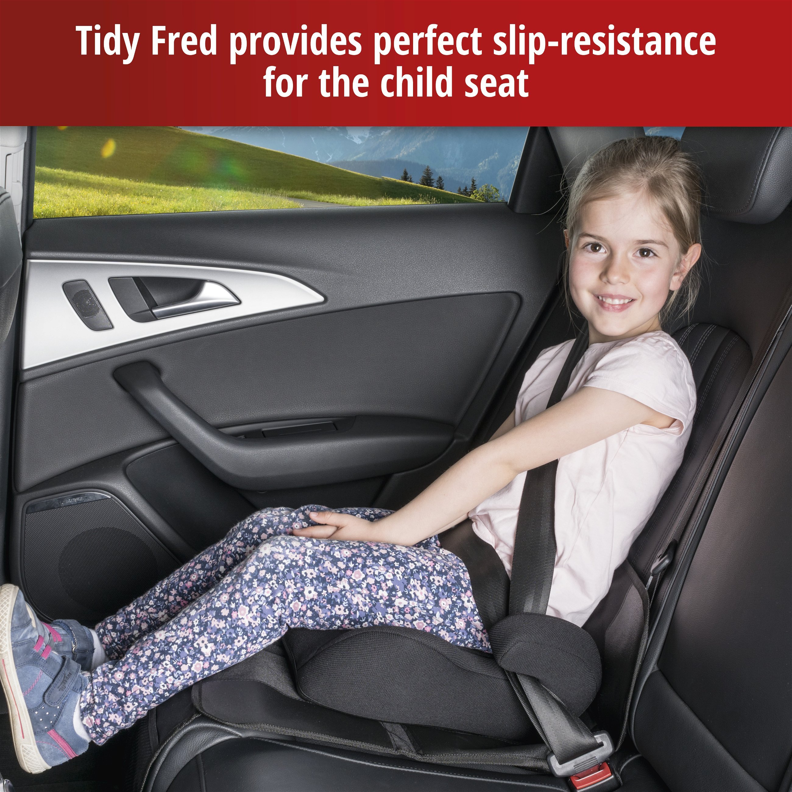 Child seat pad Tidy Fred, protective pad child seat grey/black