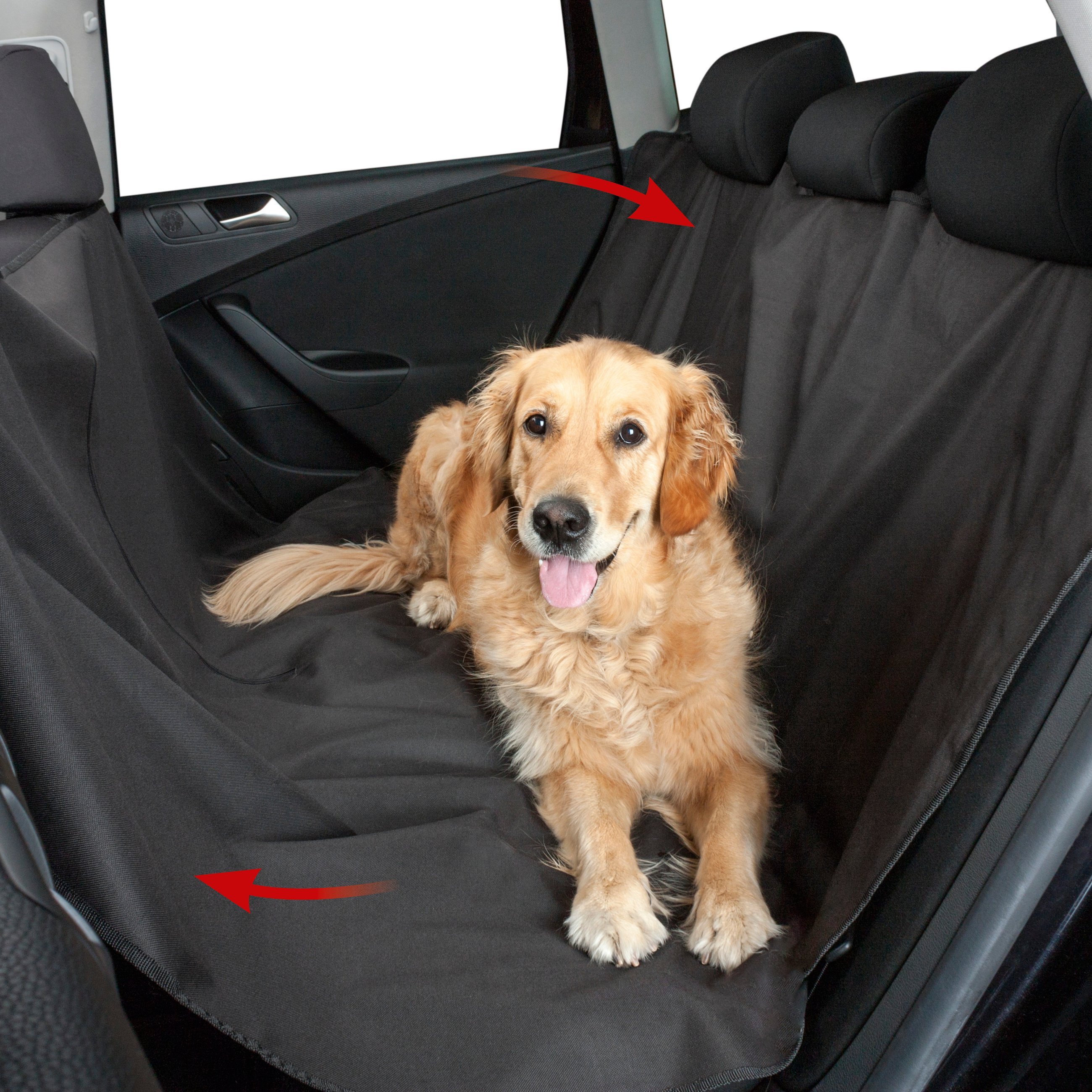 Auto-Hundedecke Nero, wasserabweisende Rücksitzbank-Schutzdecke schwarz