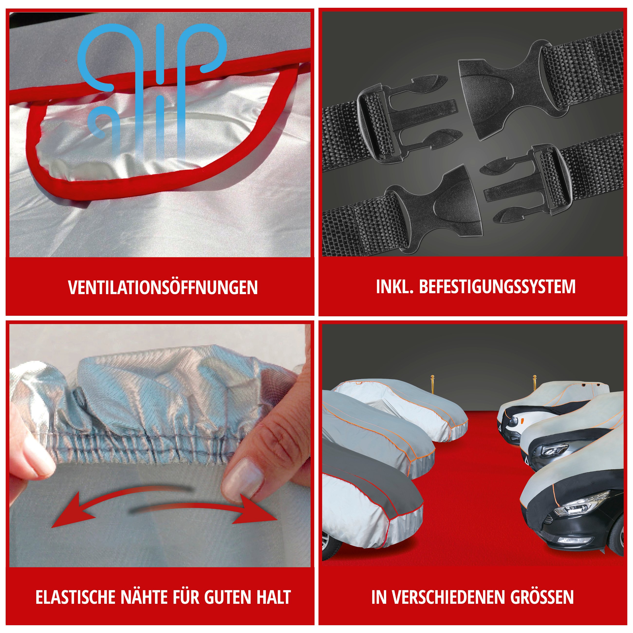 PKW Hagelschutzplane Premium Hybrid, Hagelschutzgarage Größe L