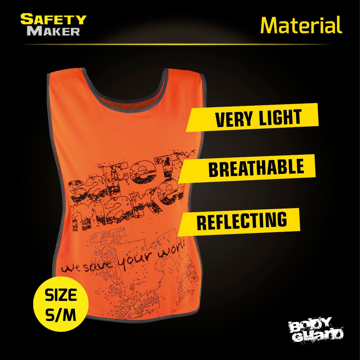 Leisure waistcoat with reflective design elements S-M orange