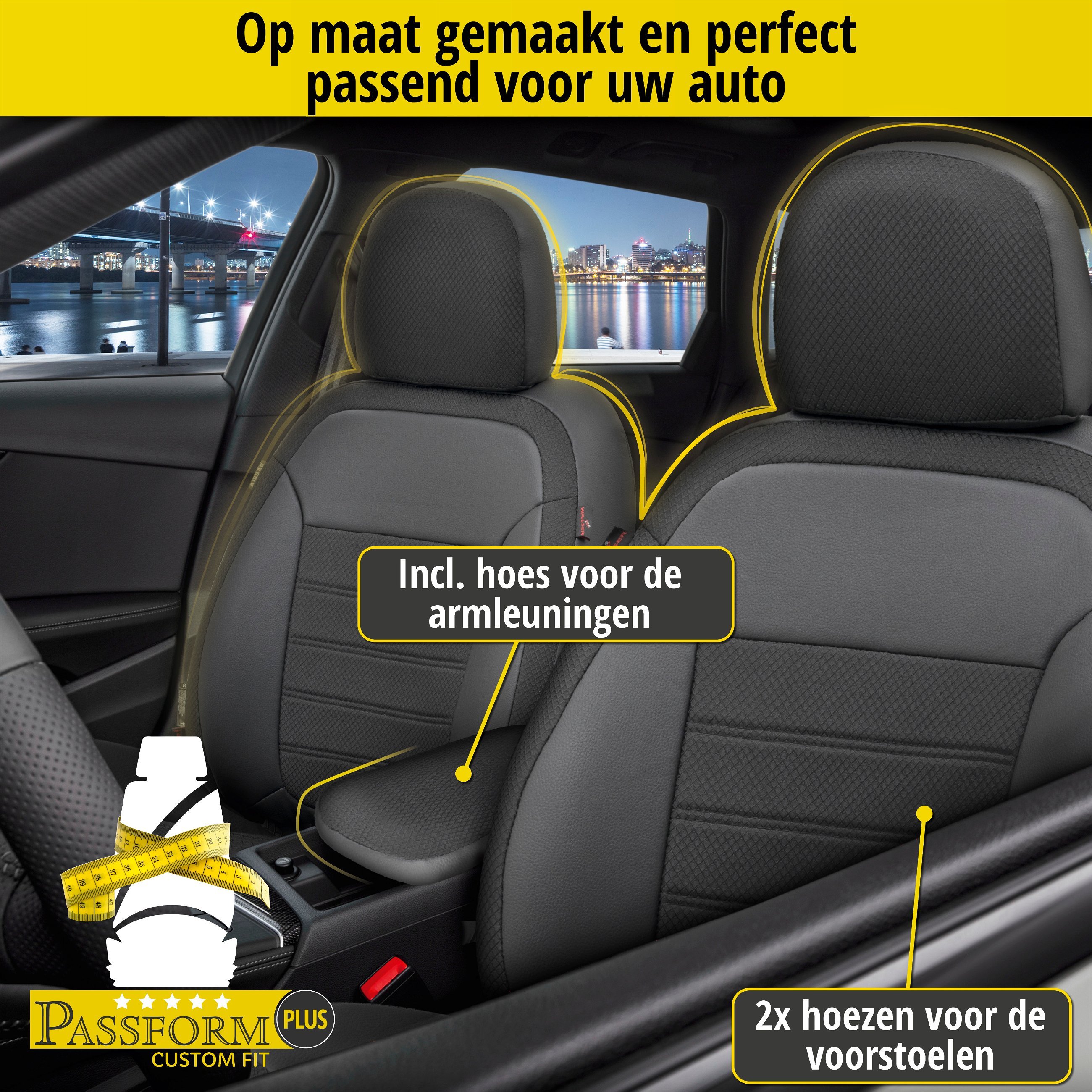 Auto stoelbekleding Aversa geschikt voor Audi Q5 11/2008 - 12/2017, 2 enkele zetelhoezen voor standard zetels