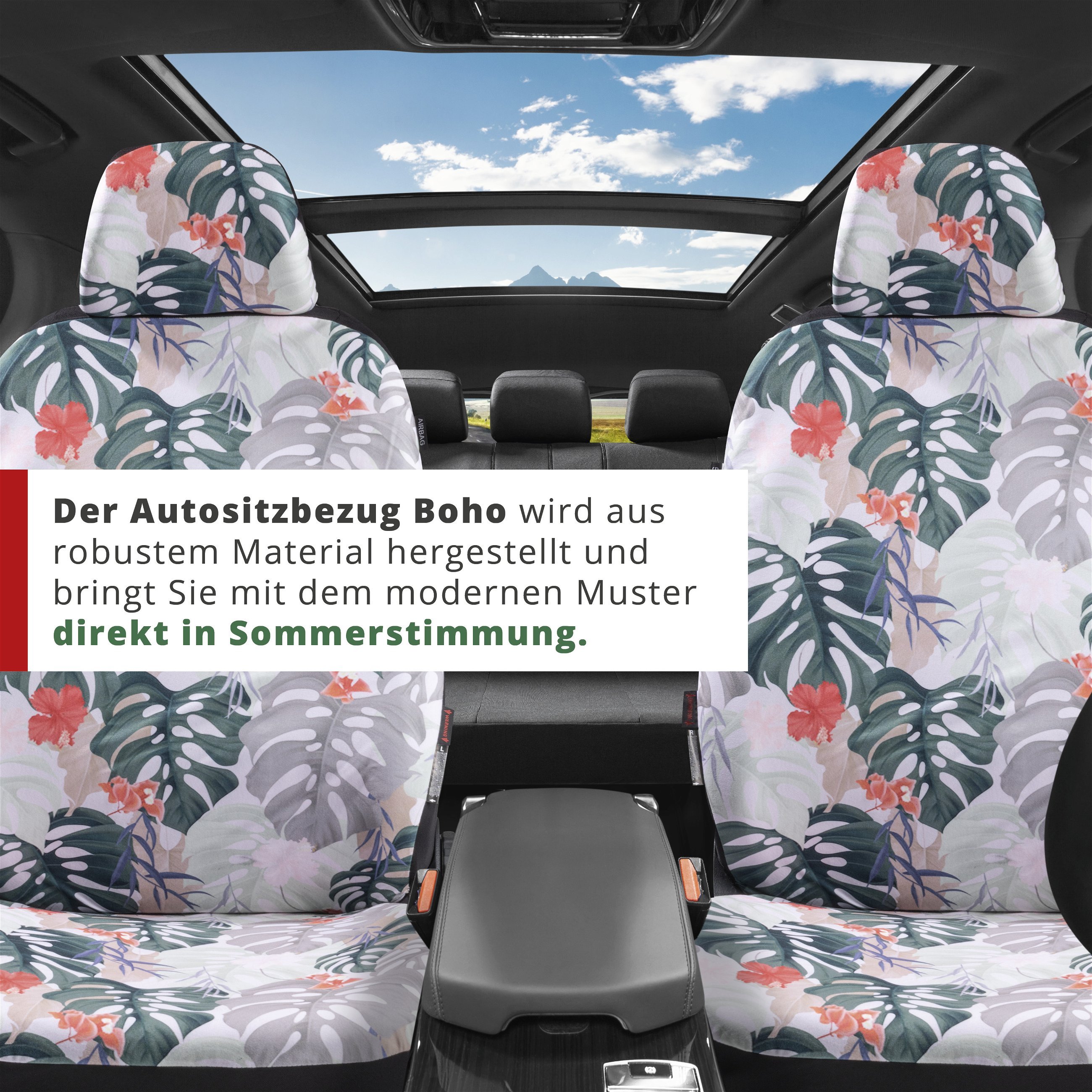 Volles Set Autositzbezüge für Fahrzeug, Sitzbezüge für Auto, Boho