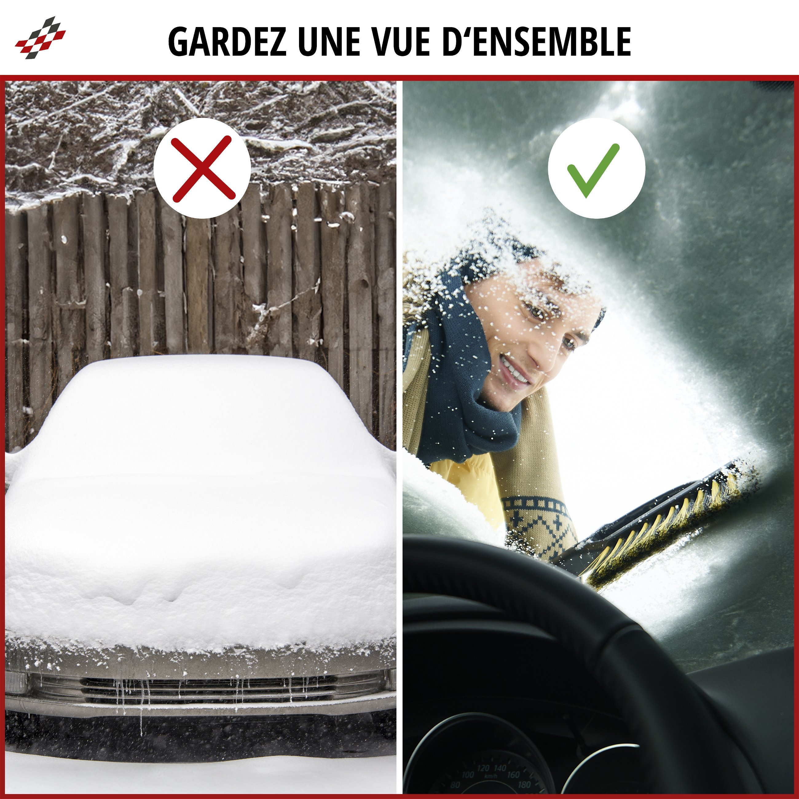 Grattoir à glace de voiture, brosse à neige de voiture de 84 cm, grattoir à  neige