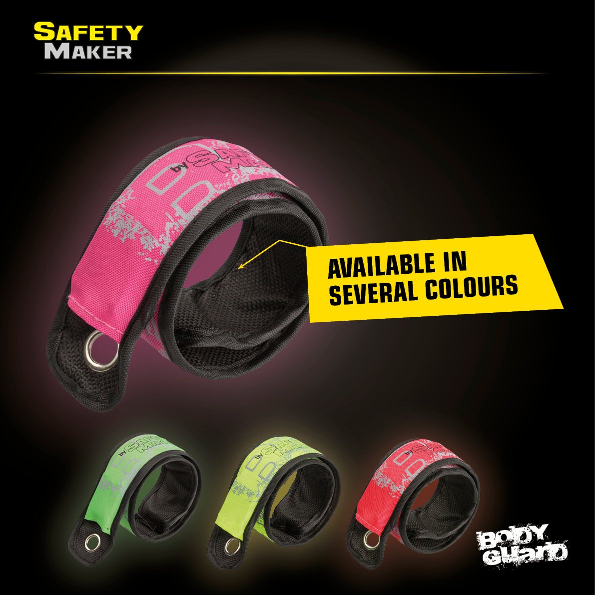 LED Clack Band, glowing Slap Wrap pink