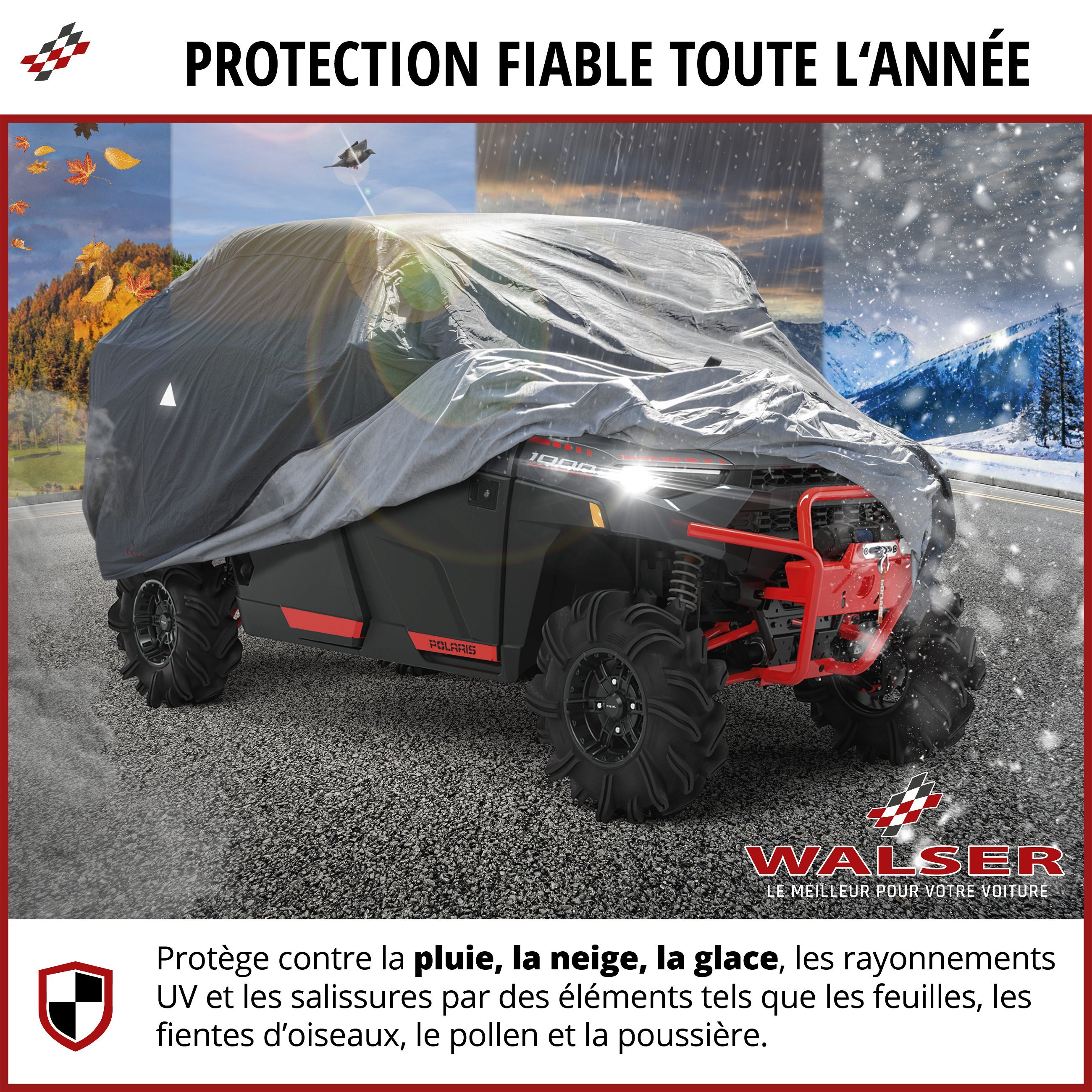 Bâche quad All Weather Plus, couverture pour véhicules tout terrain taille L gris