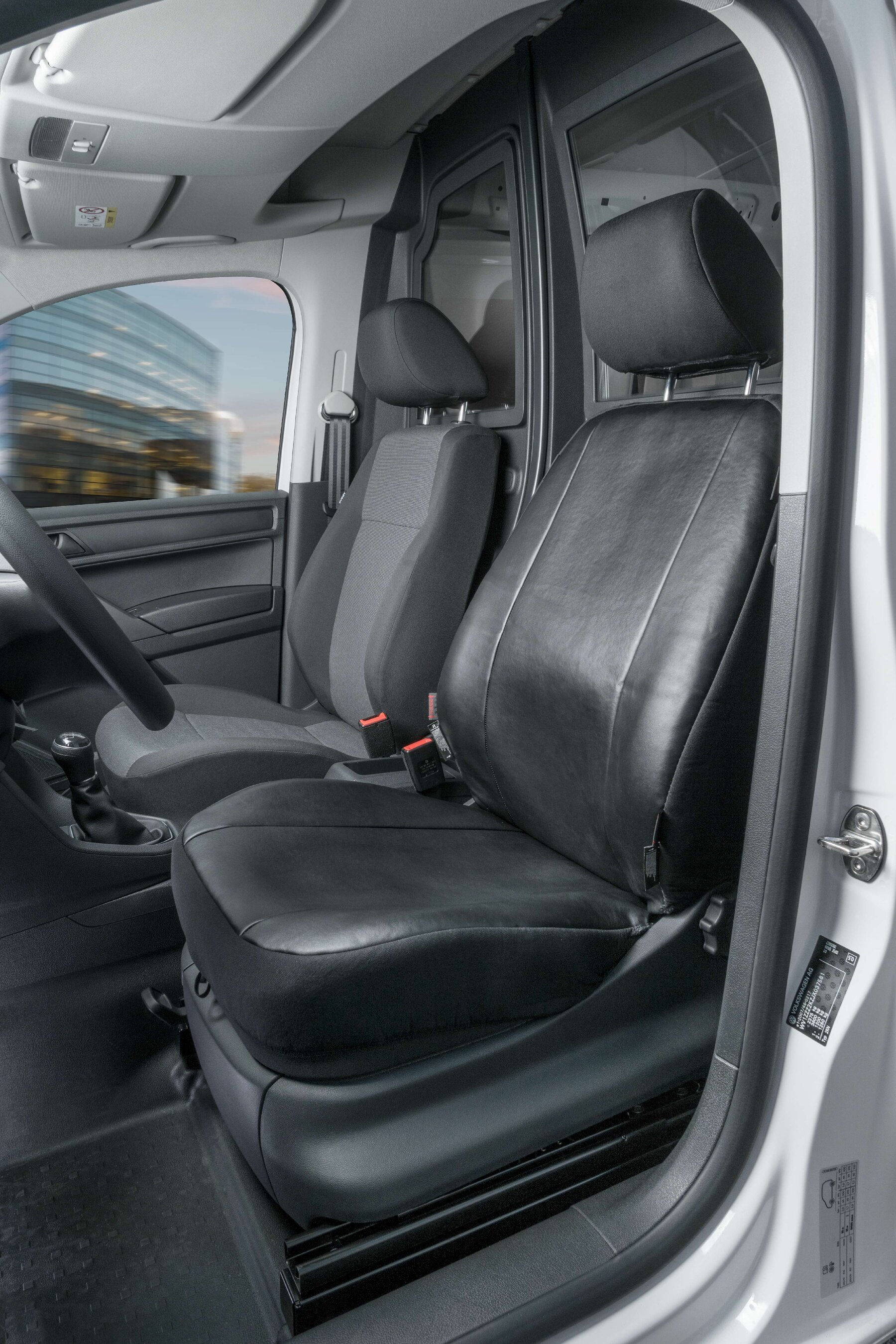 Autostoelhoes Transporter Fit Kunstleer antraciet geschikt voor VW Caddy, Enkele zetel front