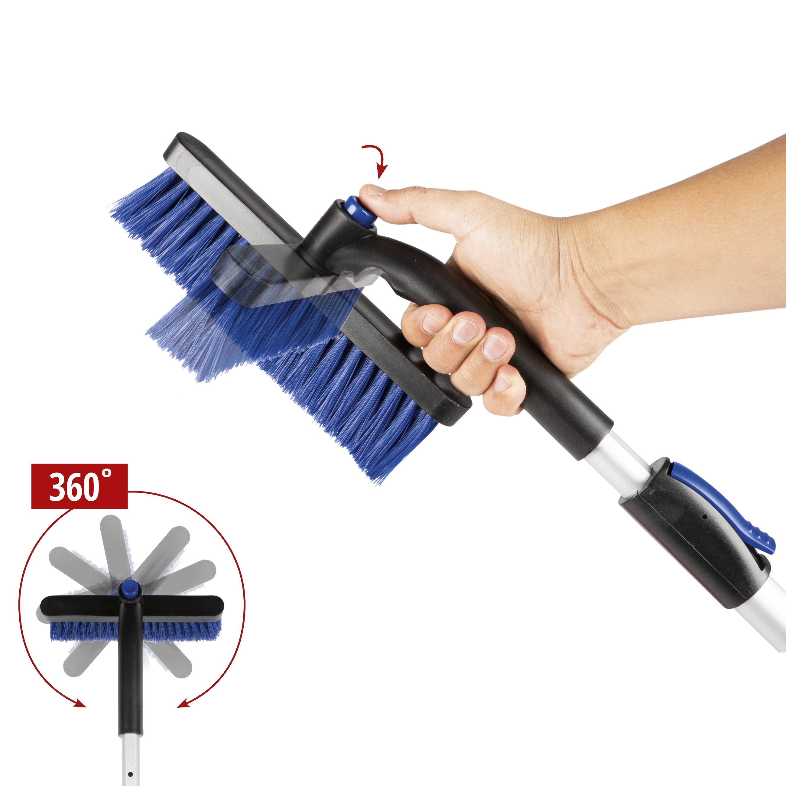 Ice scraper telescopic/rotatable 77.5-100 cm black/blue