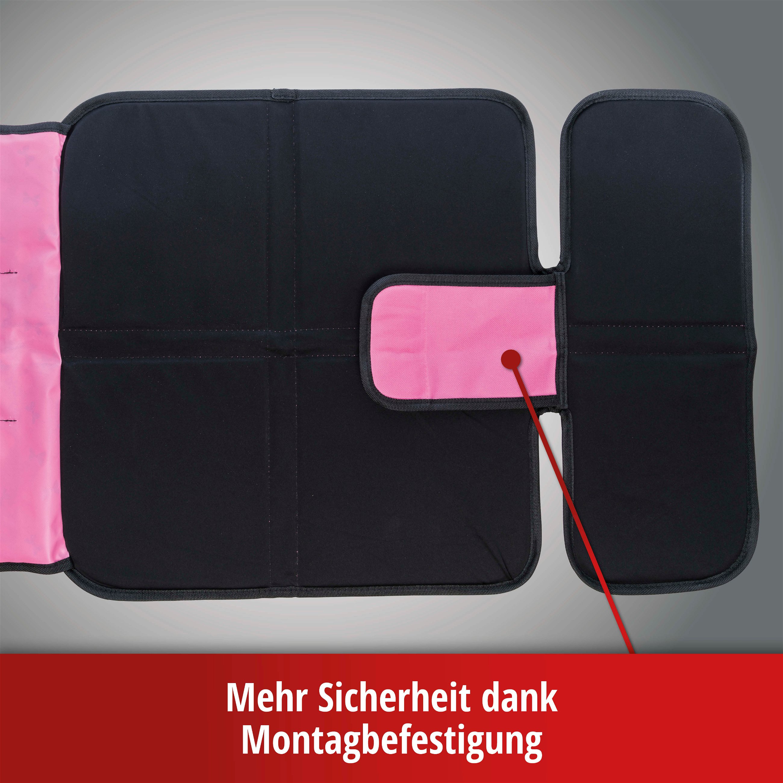 Kindersitzunterlage Ballet Doll, Auto-Schutzunterlage, Sitzschoner Kindersitz grau/rosa