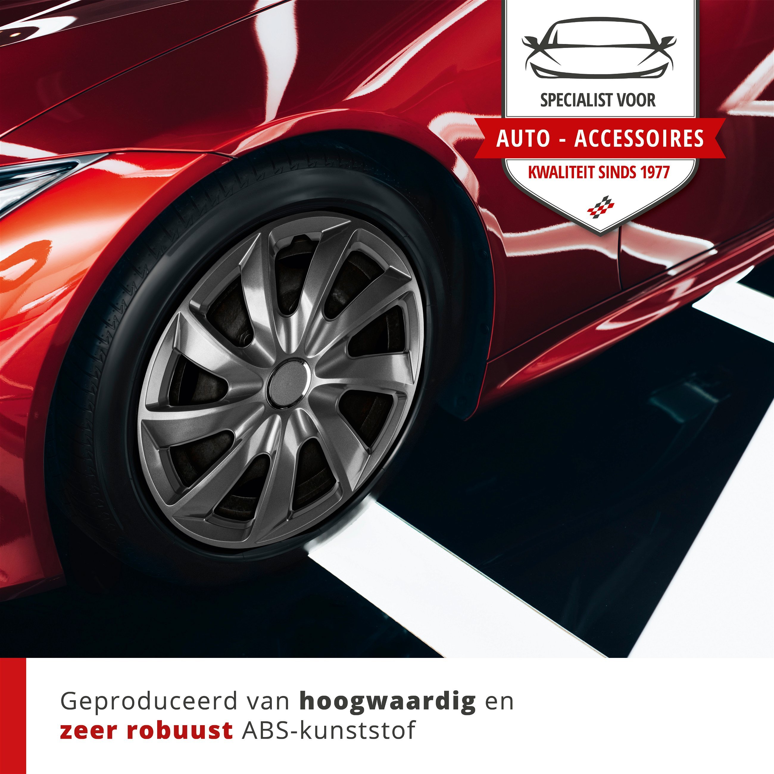 Wieldoppen Turbine 16 inch, set van 4 graphite