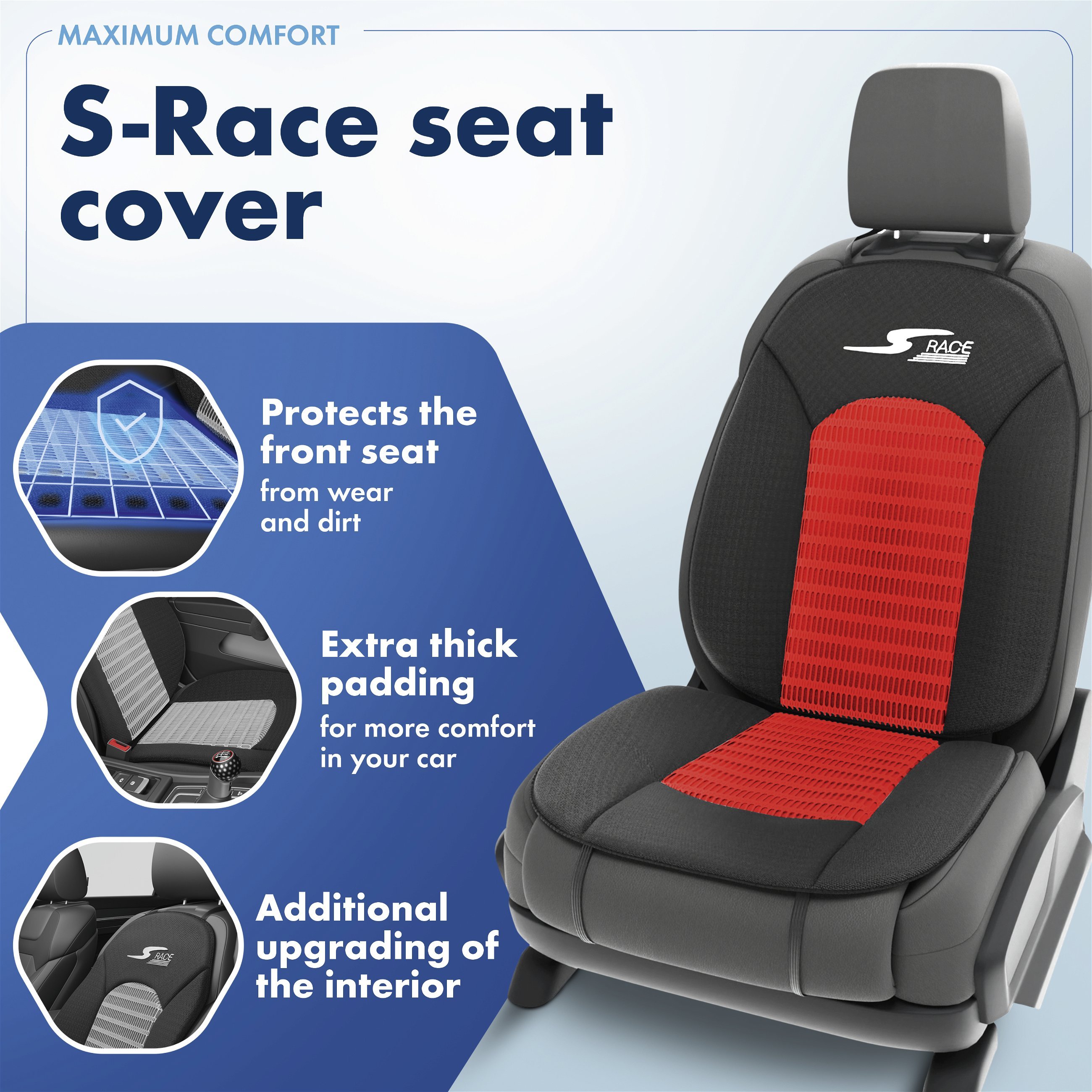 Car Seat cover S-Race red