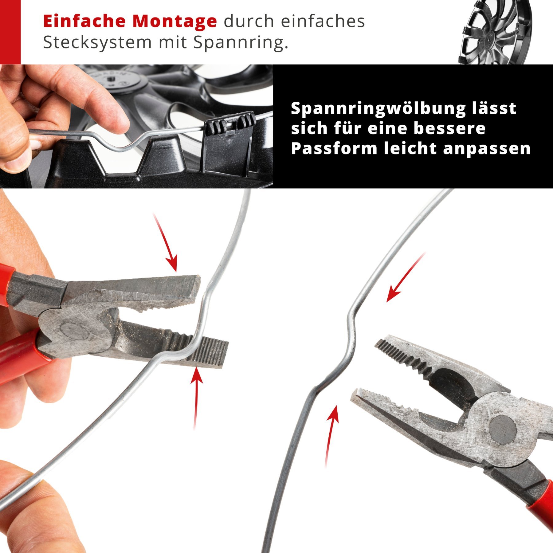 Radzierblenden Turbine 15 Zoll, 4er Satz Radkappen, Radblenden graphite
