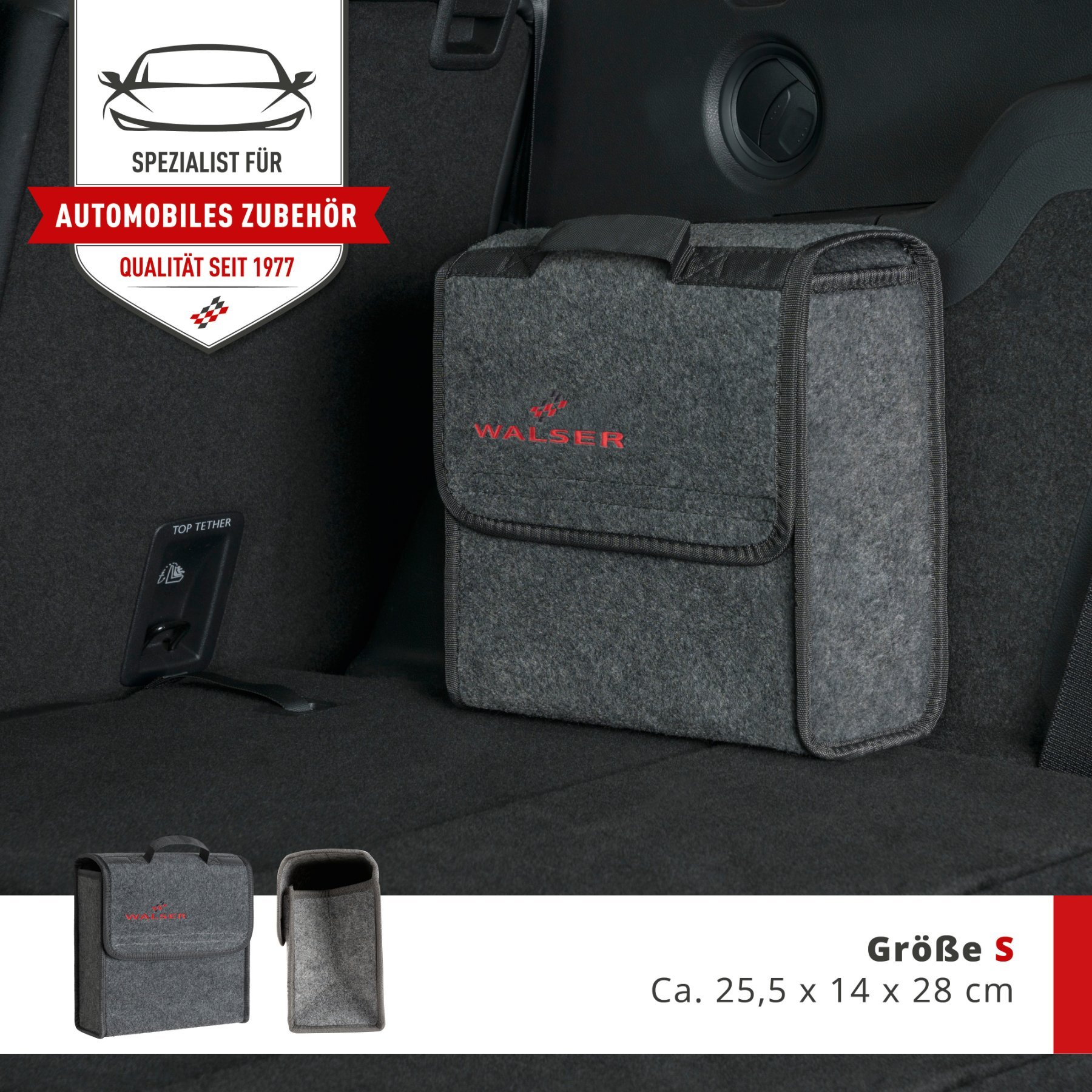 Kofferraumtasche Toolbag Größe S, Auto-Aufbewahrungstasche grau 28,5x14x28cm