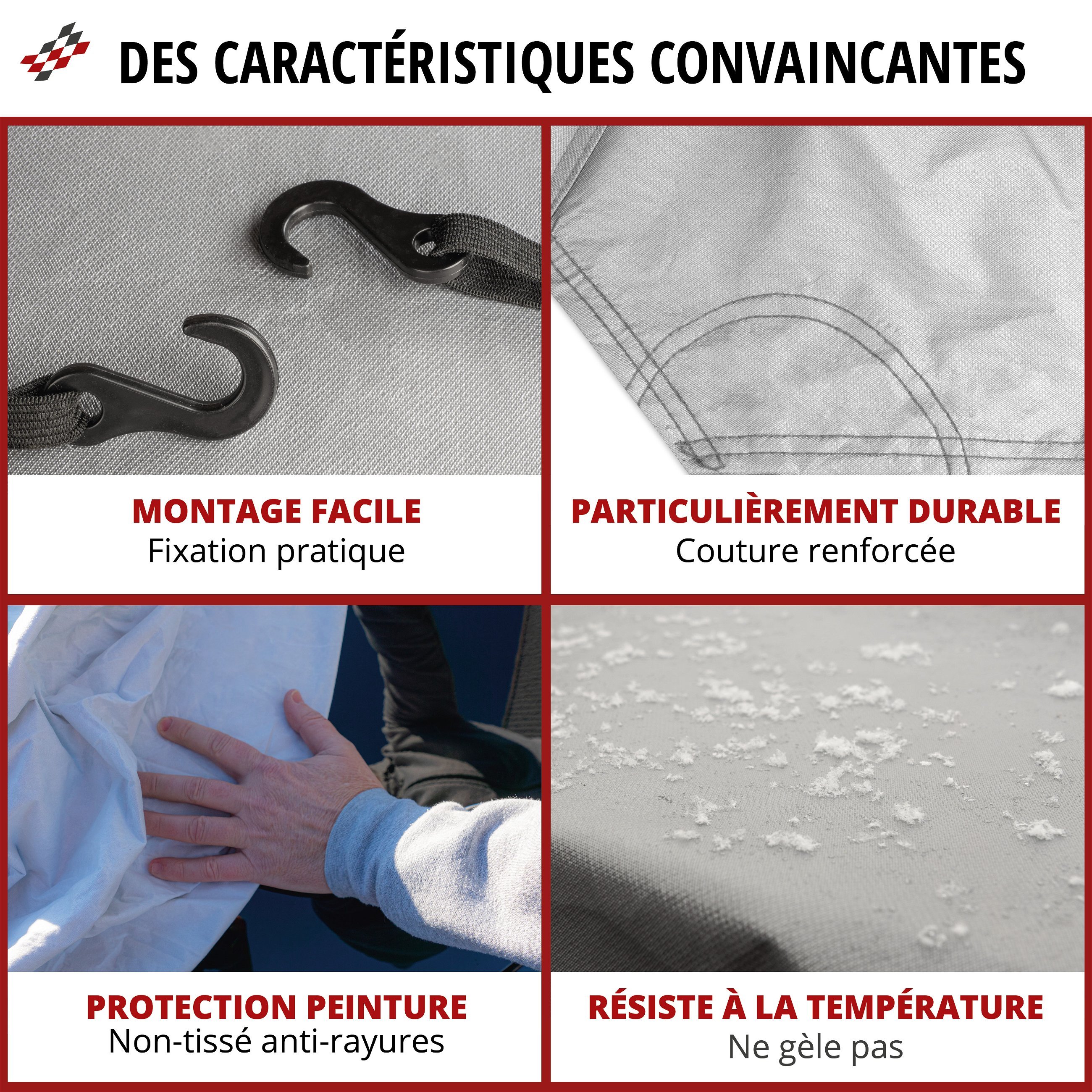 Bâche voiture All Weather Basic, bâche de voiture demi-garage taille L argent
